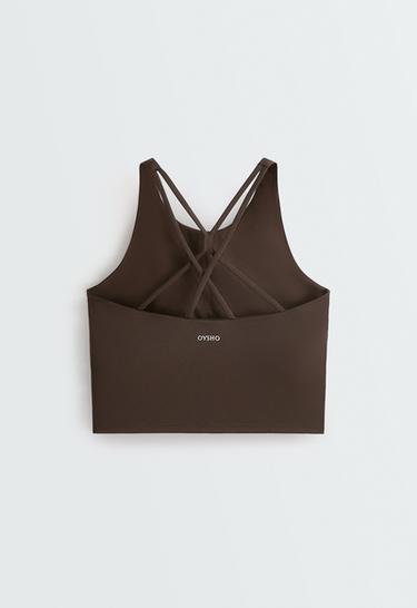 Comfortlux strap tank top with cups — BROWN 8