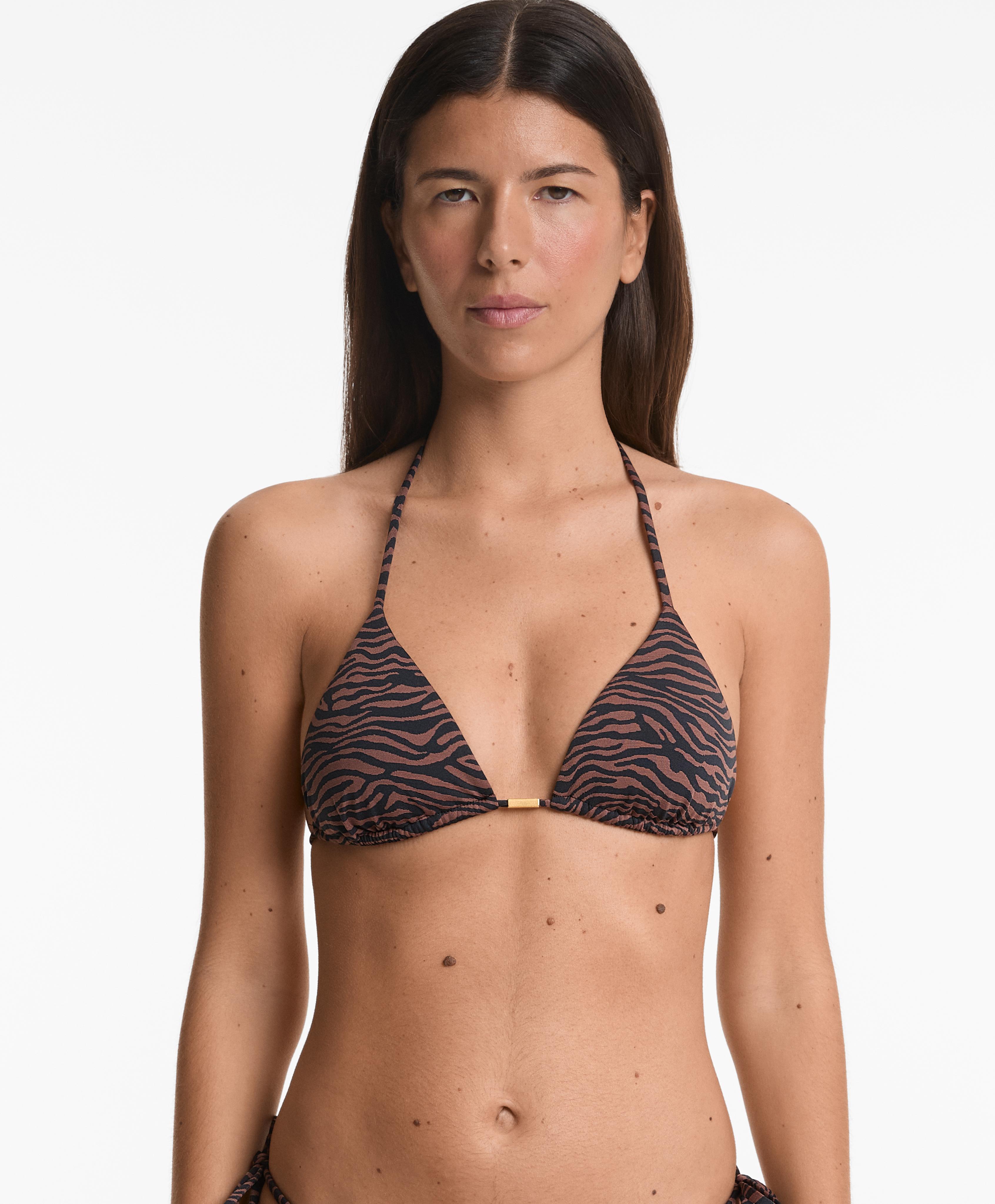Top de bikini triangular jacquard Top de bikini triangular jacquard