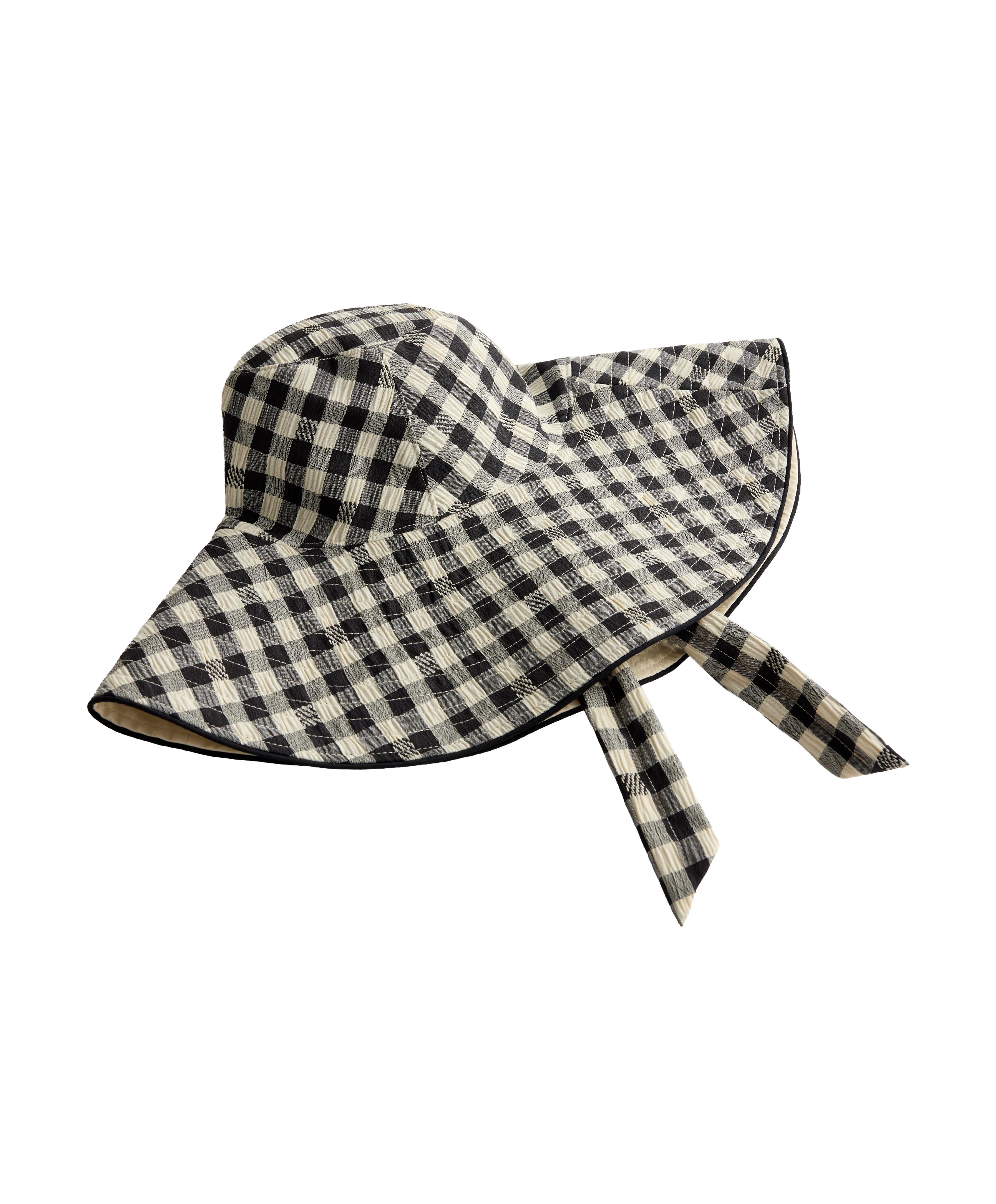 Reversible check bucket hat — BLACK