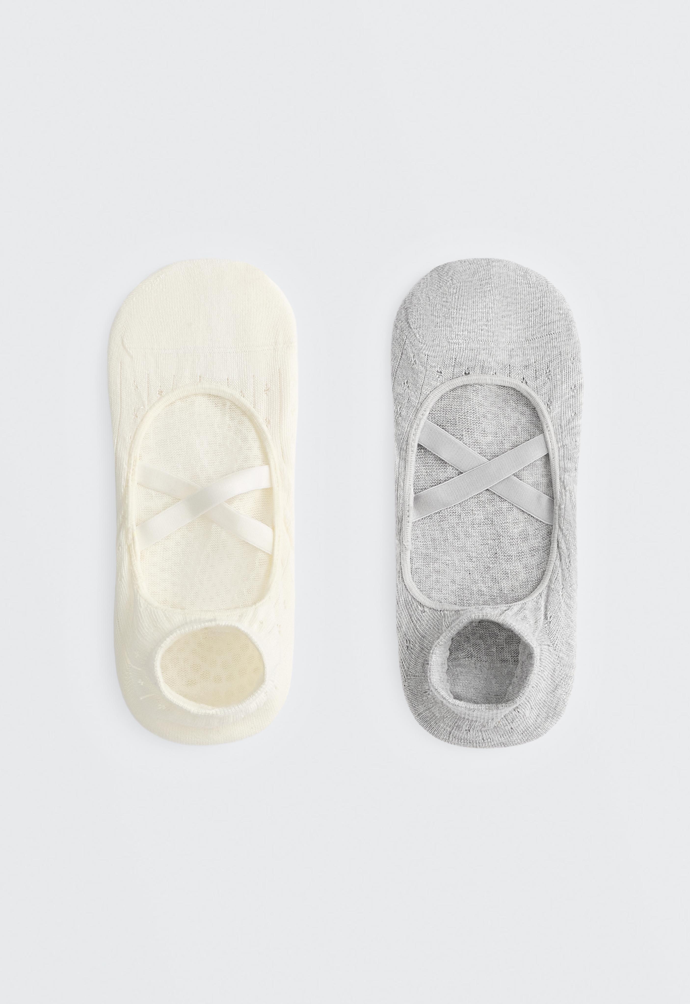 2 Paar Yoga- und Pilates-Sneaker-Socken mit Riemchen