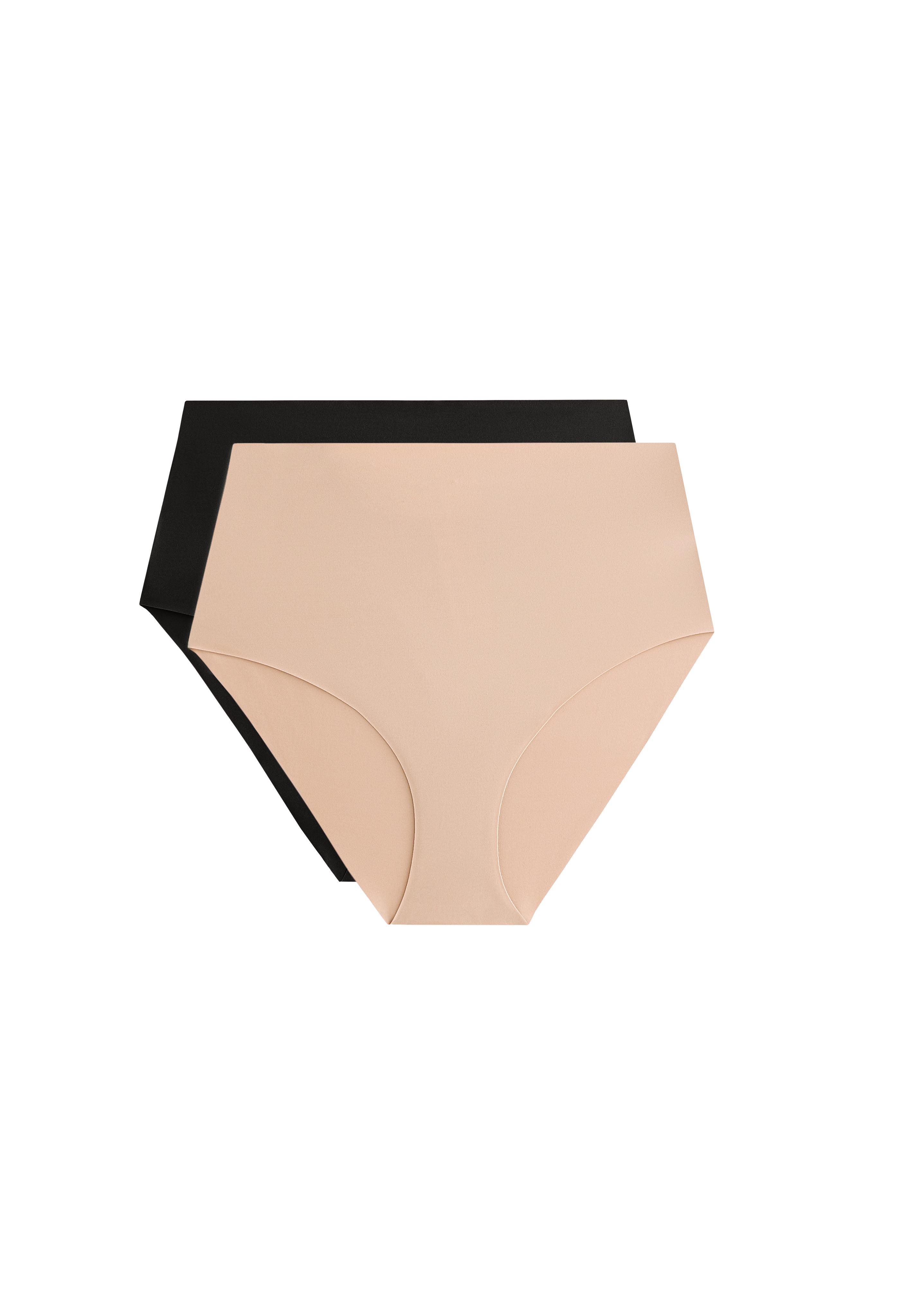 2 invisible medium-support high-rise classic briefs — BEIGE