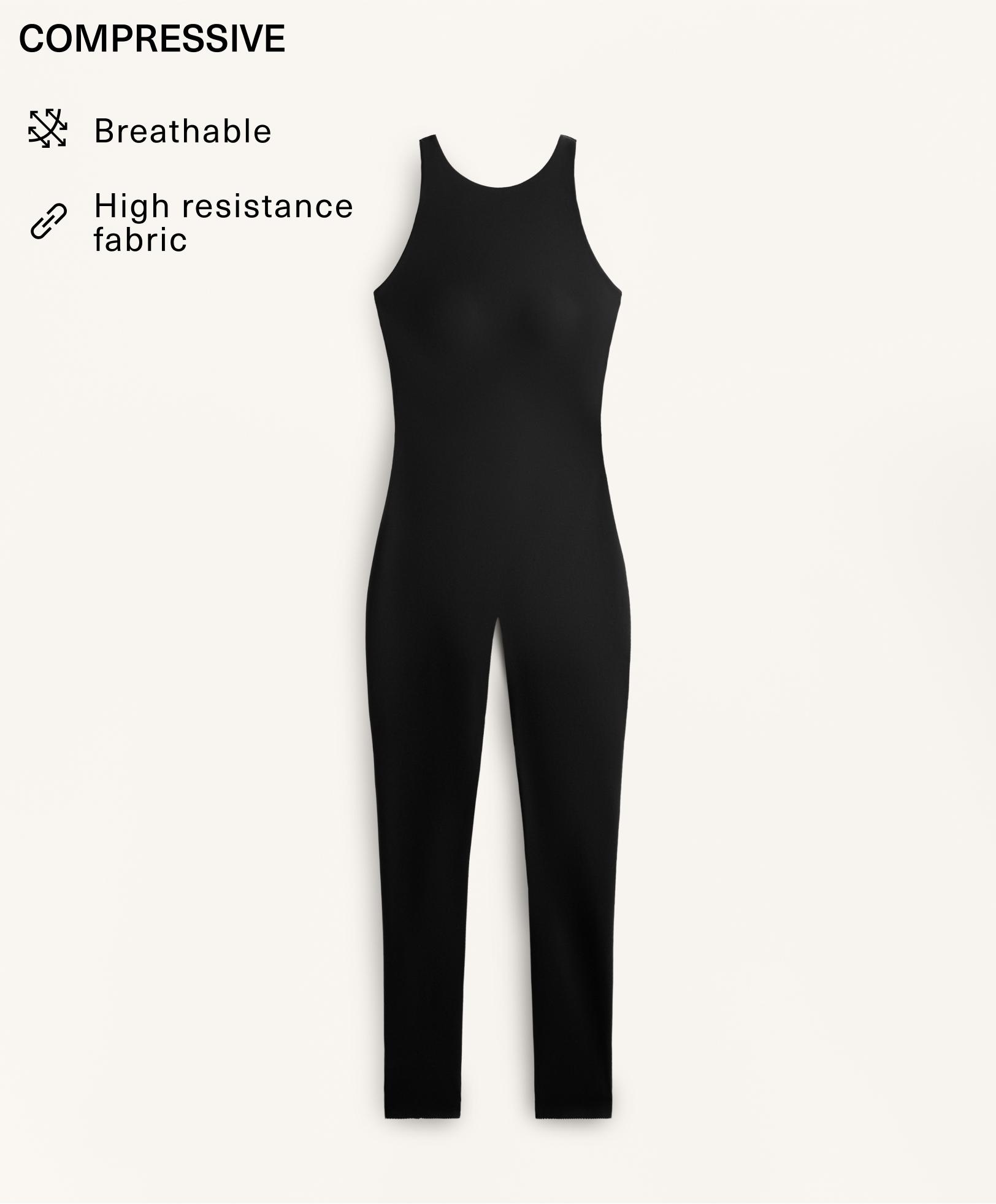 Compressive long jumpsuit with back straps Compressive long jumpsuit with back straps