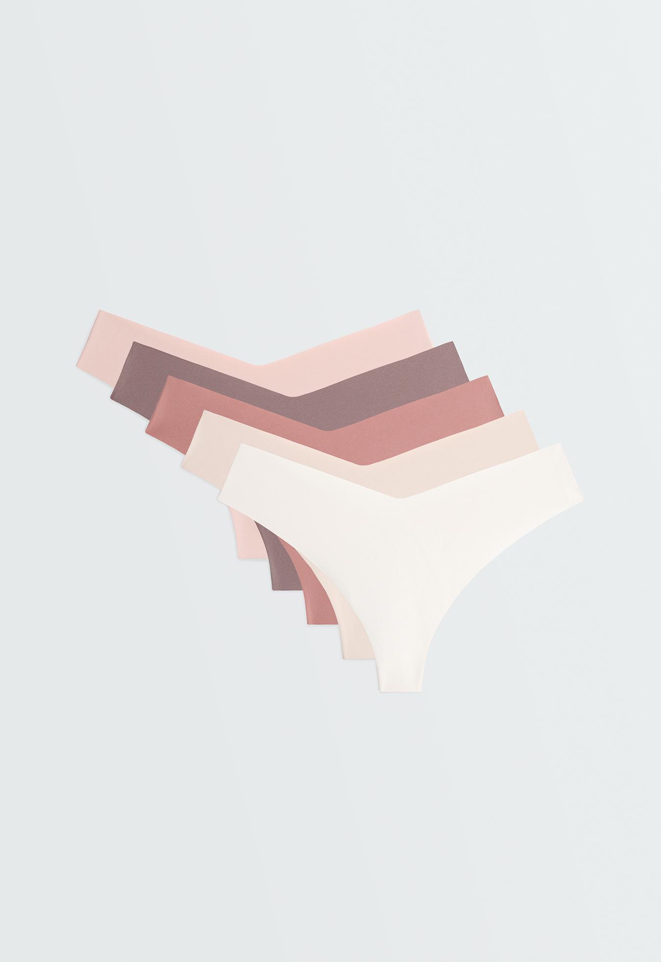 5 invisible polyamide blend thongs — DUSTY ROSETTE