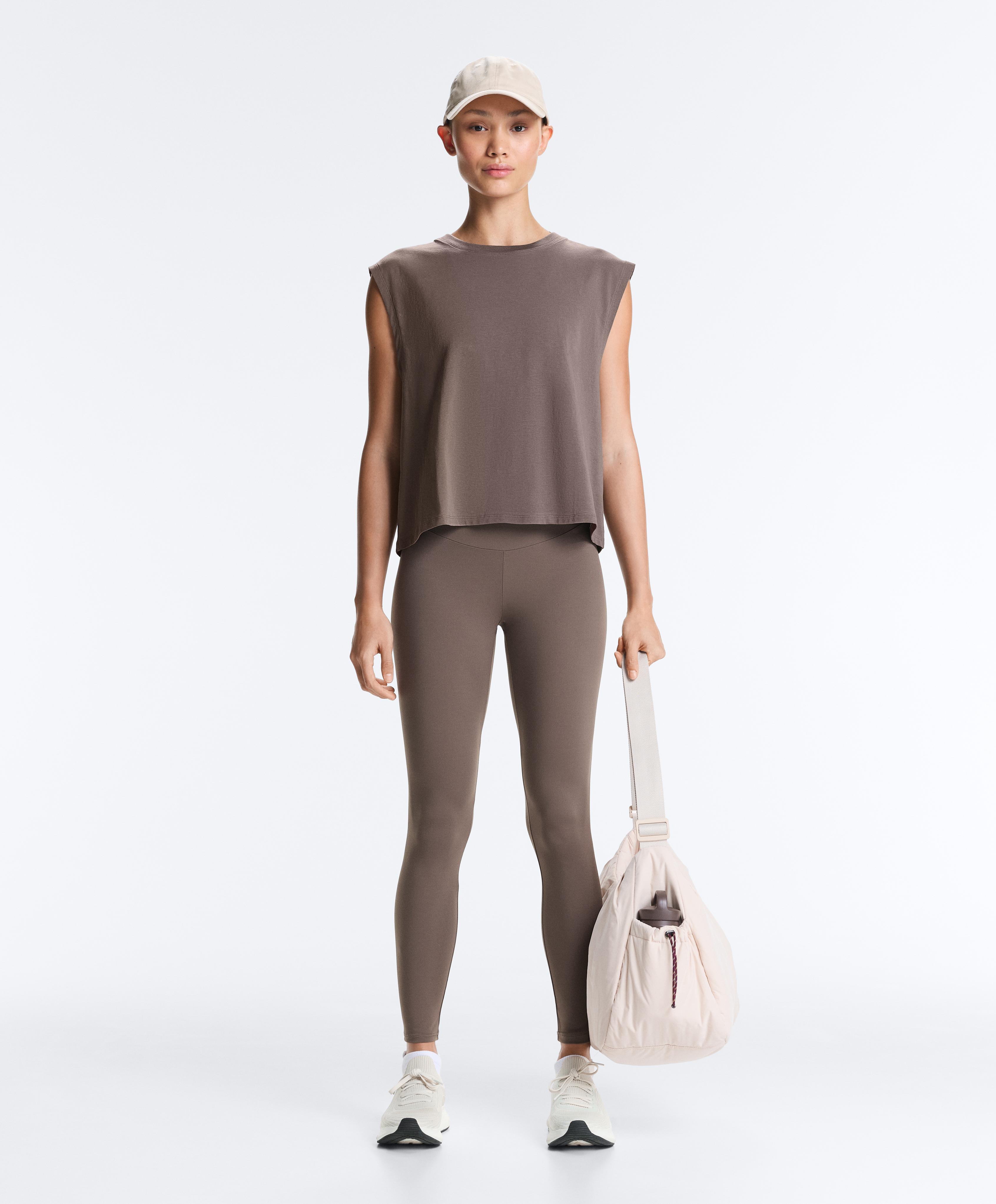 Cotton blend sleeveless T-shirt