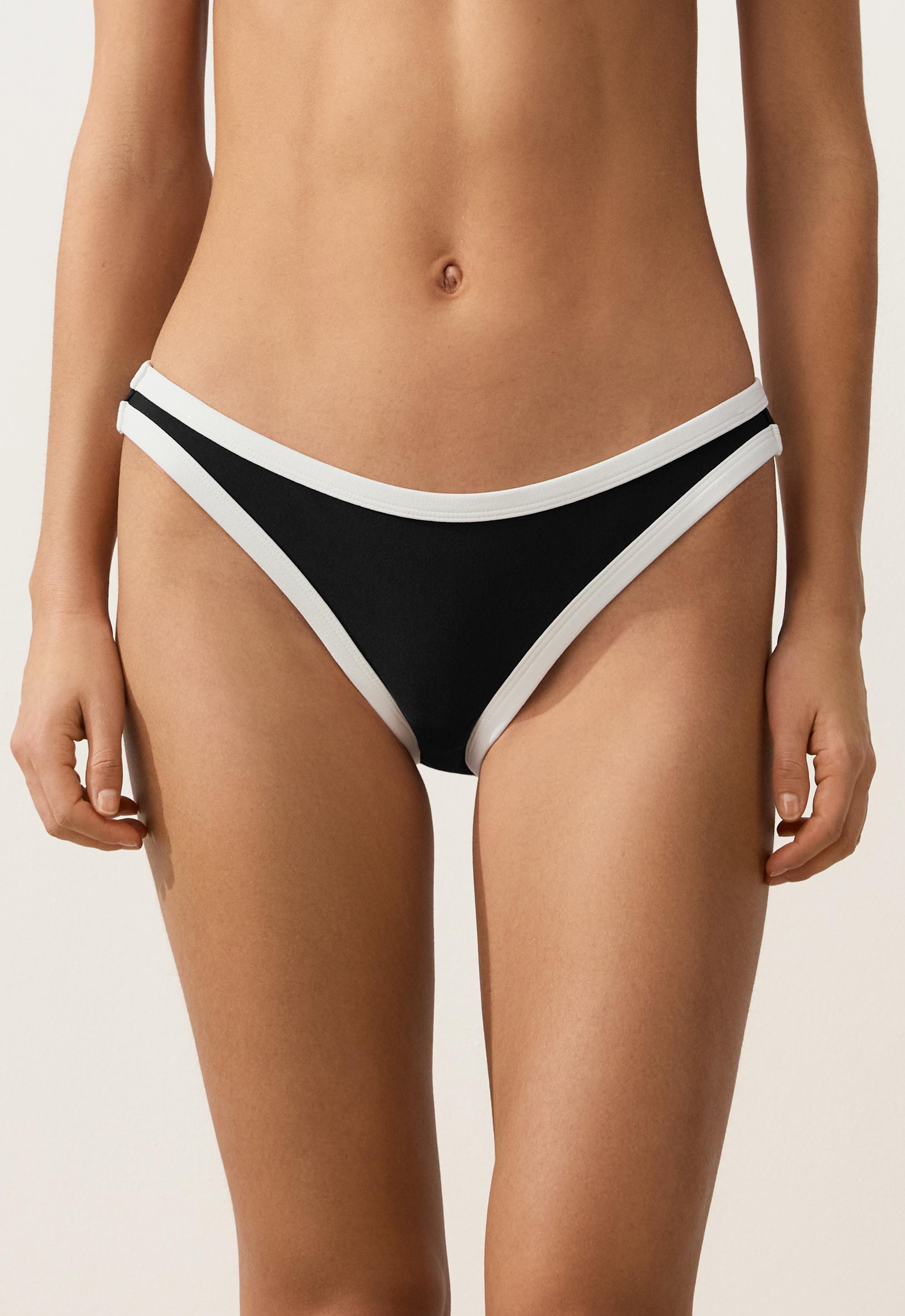 Contrast trim classic bikini briefs — BLACK