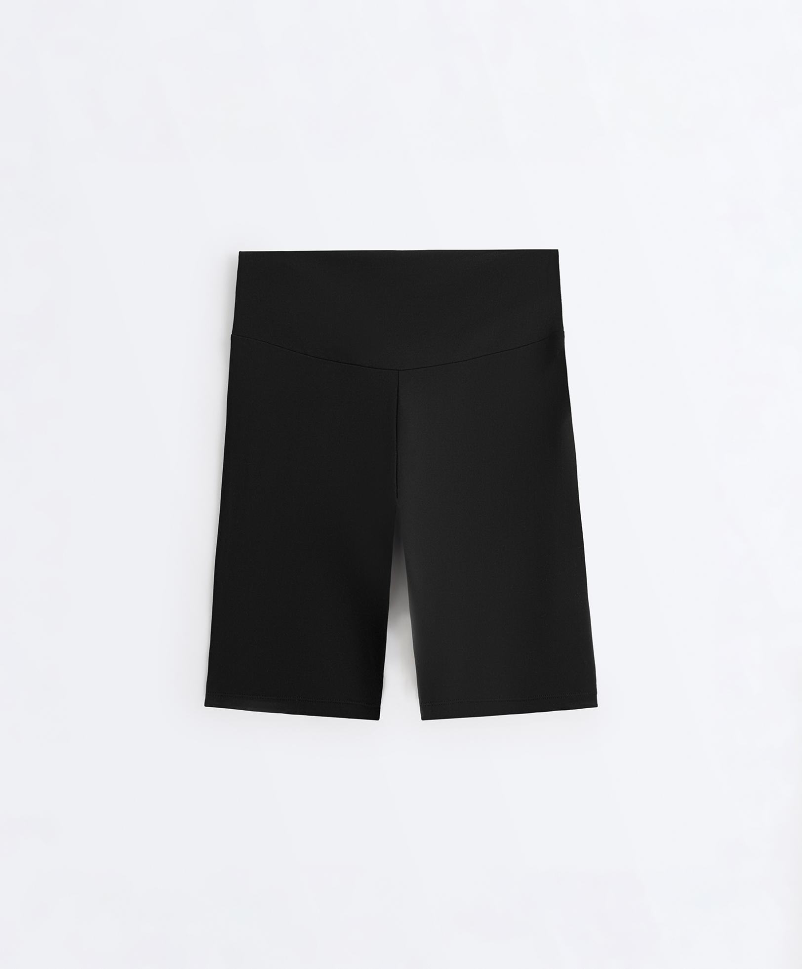 Comfortlux high-waisted 25cm biker leggings — BLACK