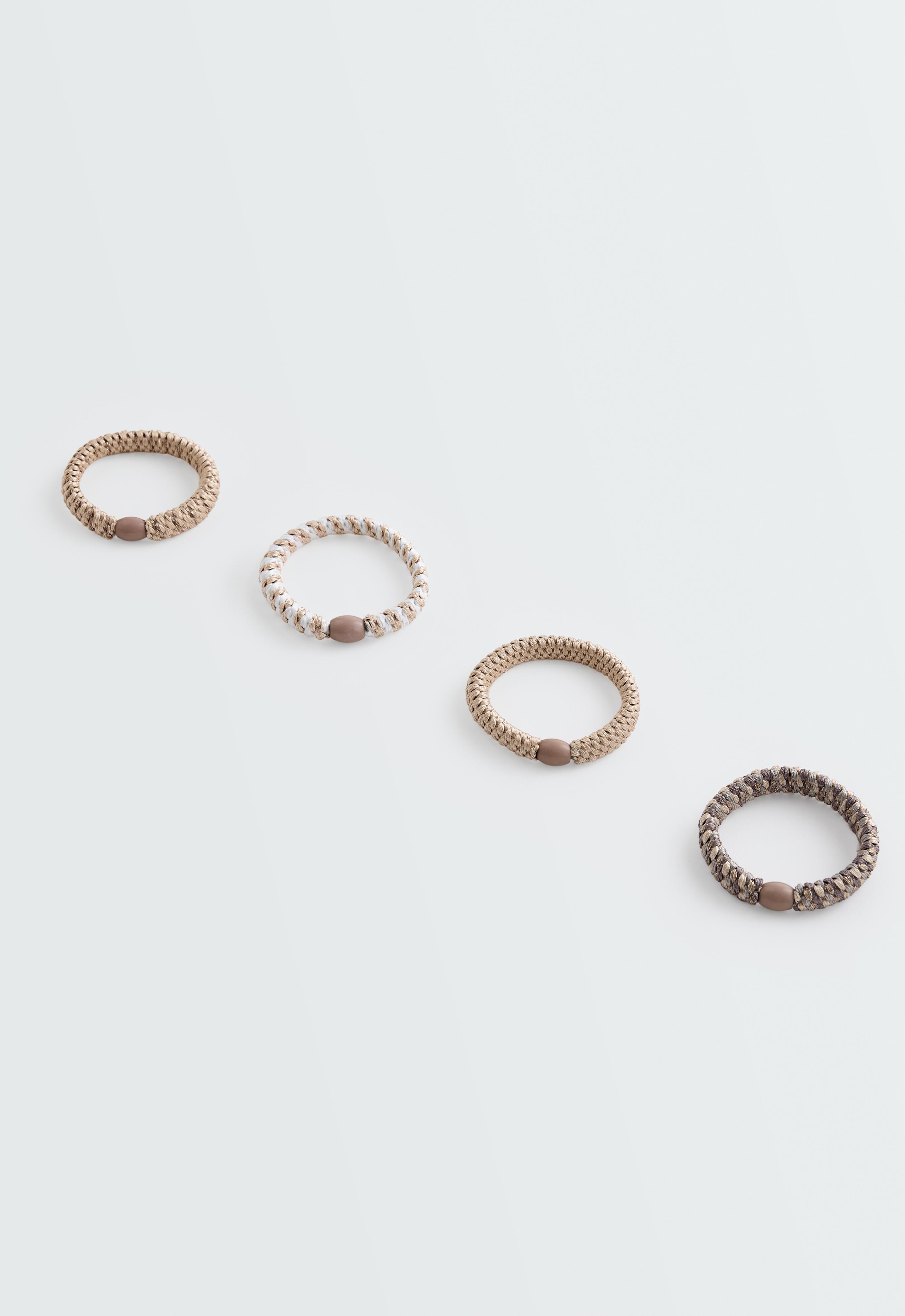 4 braided scrunchies — ECRU