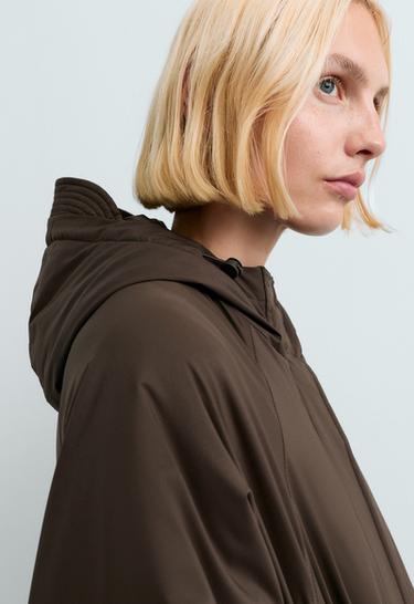 10k Thindown® waterproof super extra-light long padded jacket — BROWN 4