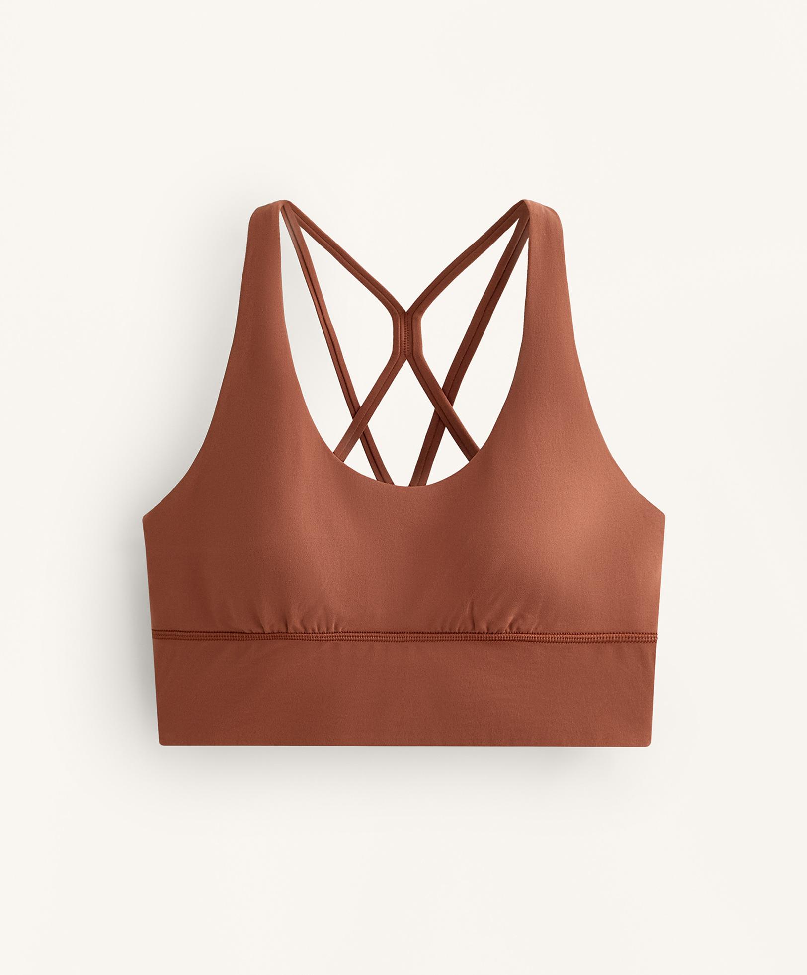 Medium-support Comfortlux sports bra with cups — TERRACOTTA