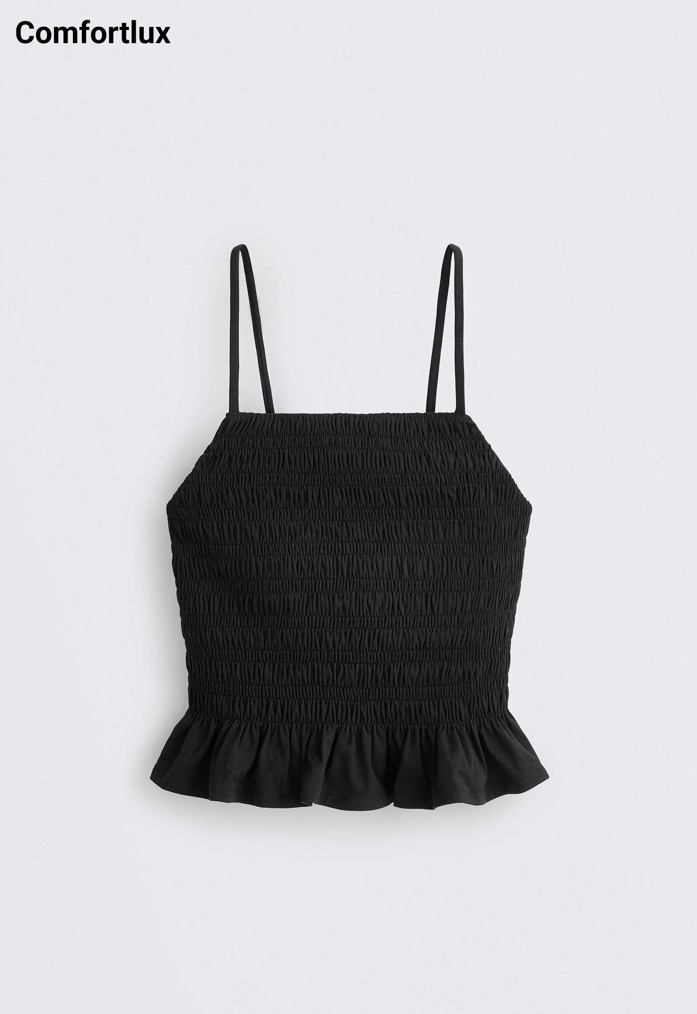 Comfortlux smock tank top — BLACK