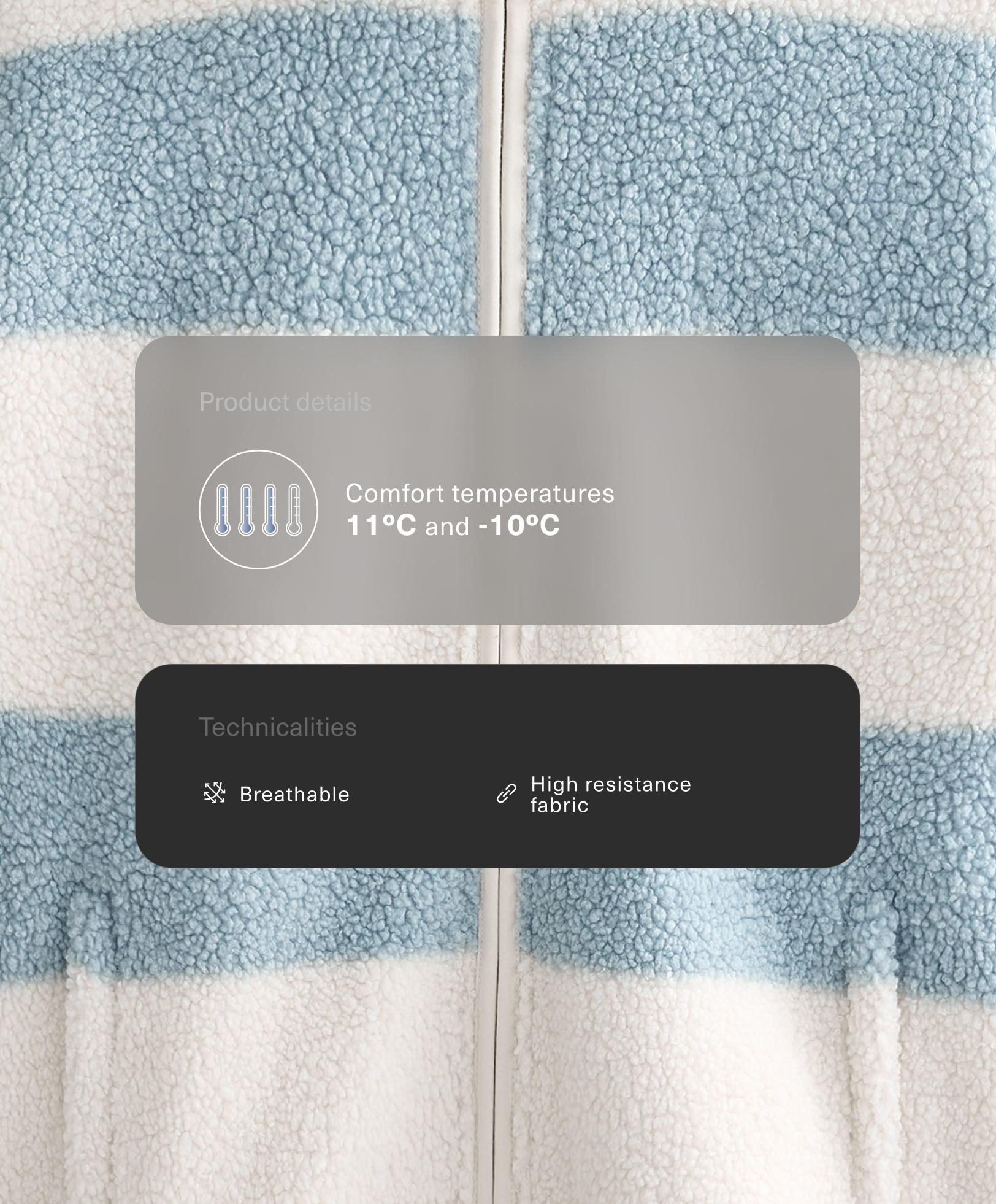 جاكيت بومبر مخطط من فرو الغنم الاصطناعي