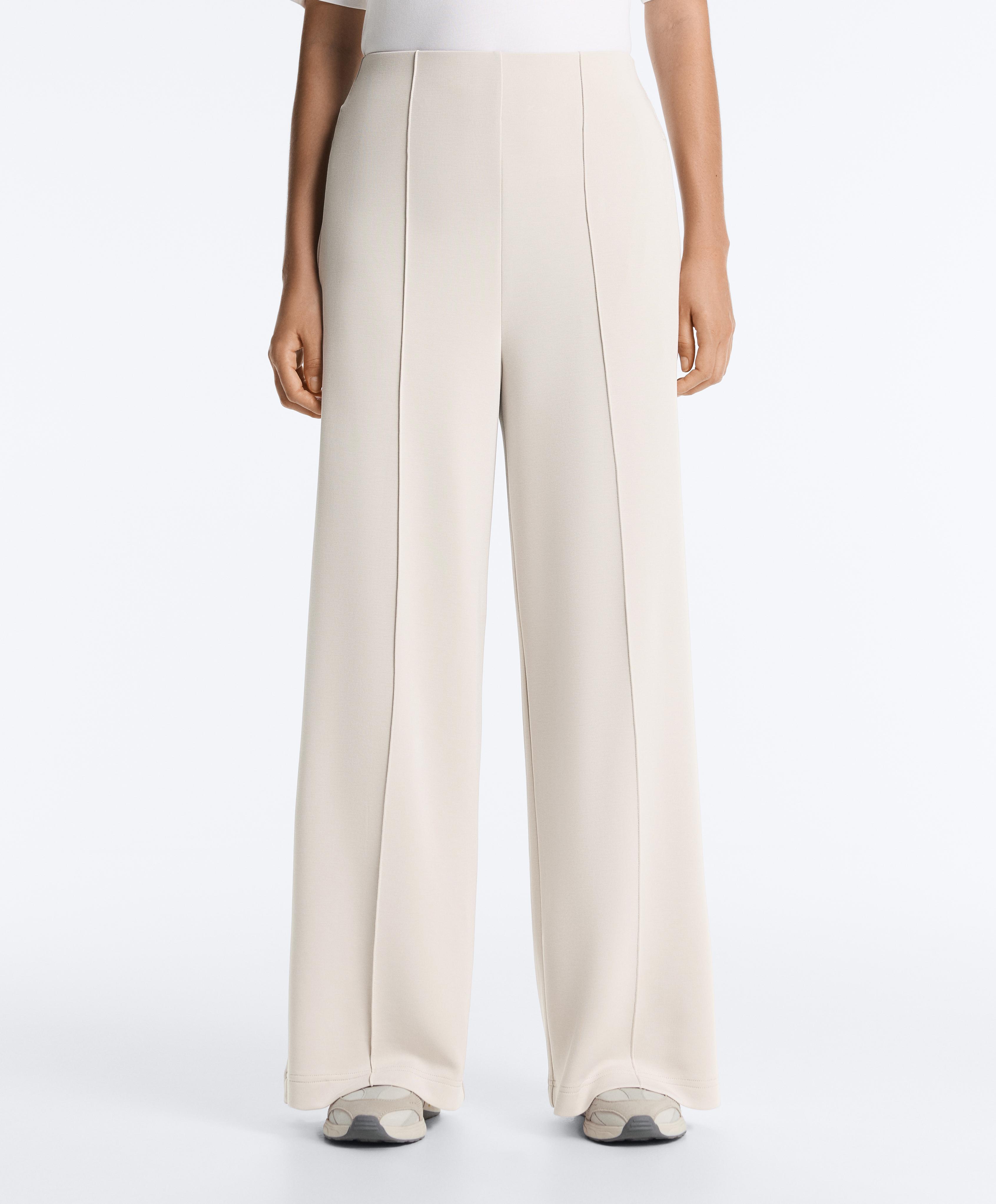 Straight-leg trousers with soft-touch modal and crease Straight-leg trousers with soft-touch modal and crease