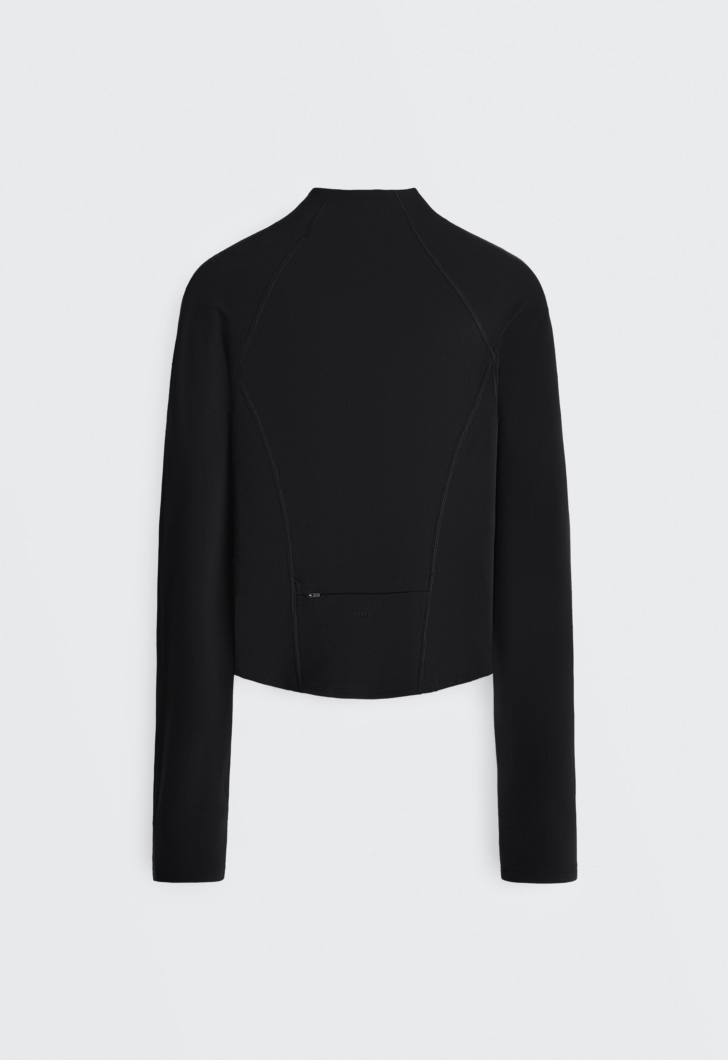 Light warm technical jacket with seams — BLACK