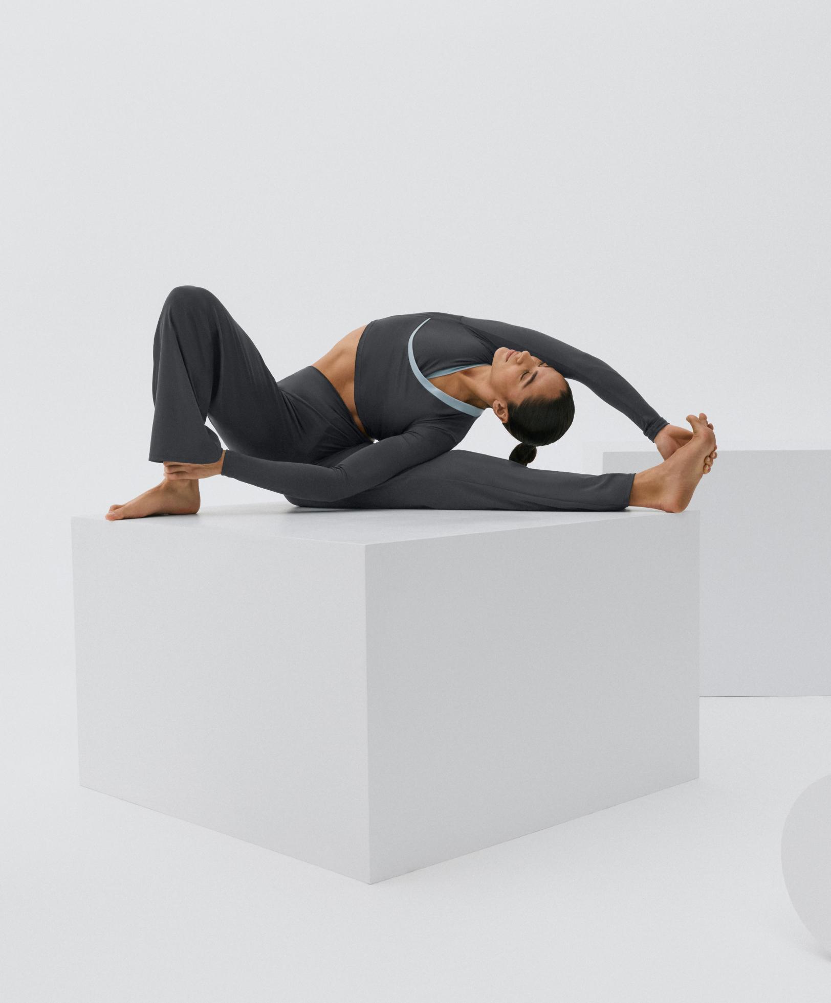 Long-sleeved Comfortlux contrast tank top — ASPHALT
