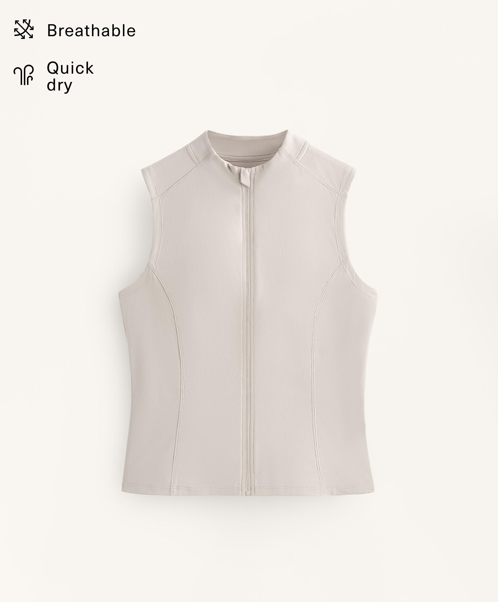 تيشيرت بسحاب دون أكمام