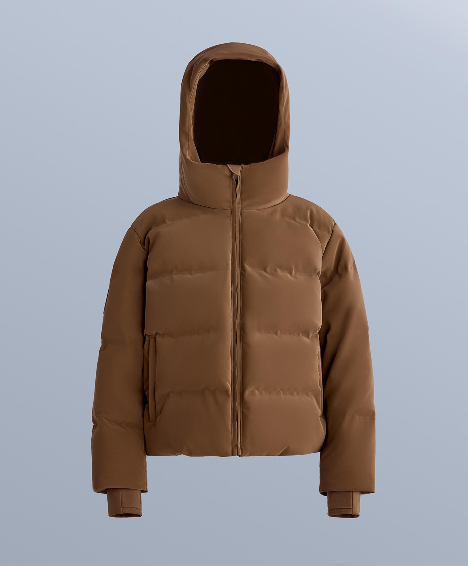 Satin padded jacket 80% down and 20% feather MINARDI PIUME SKI water-resistant — HONEY