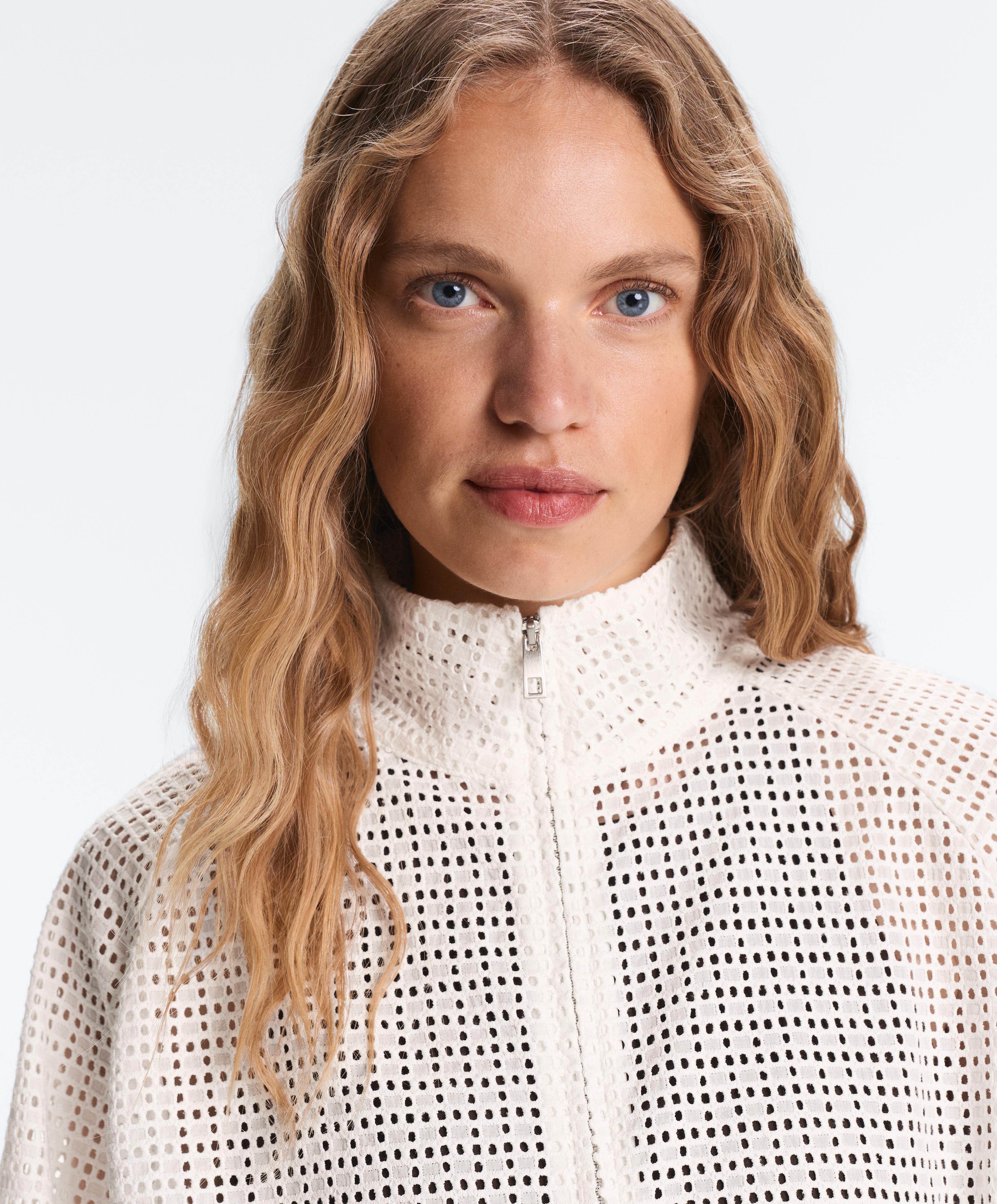 100% cotton openwork jacket — WHITE