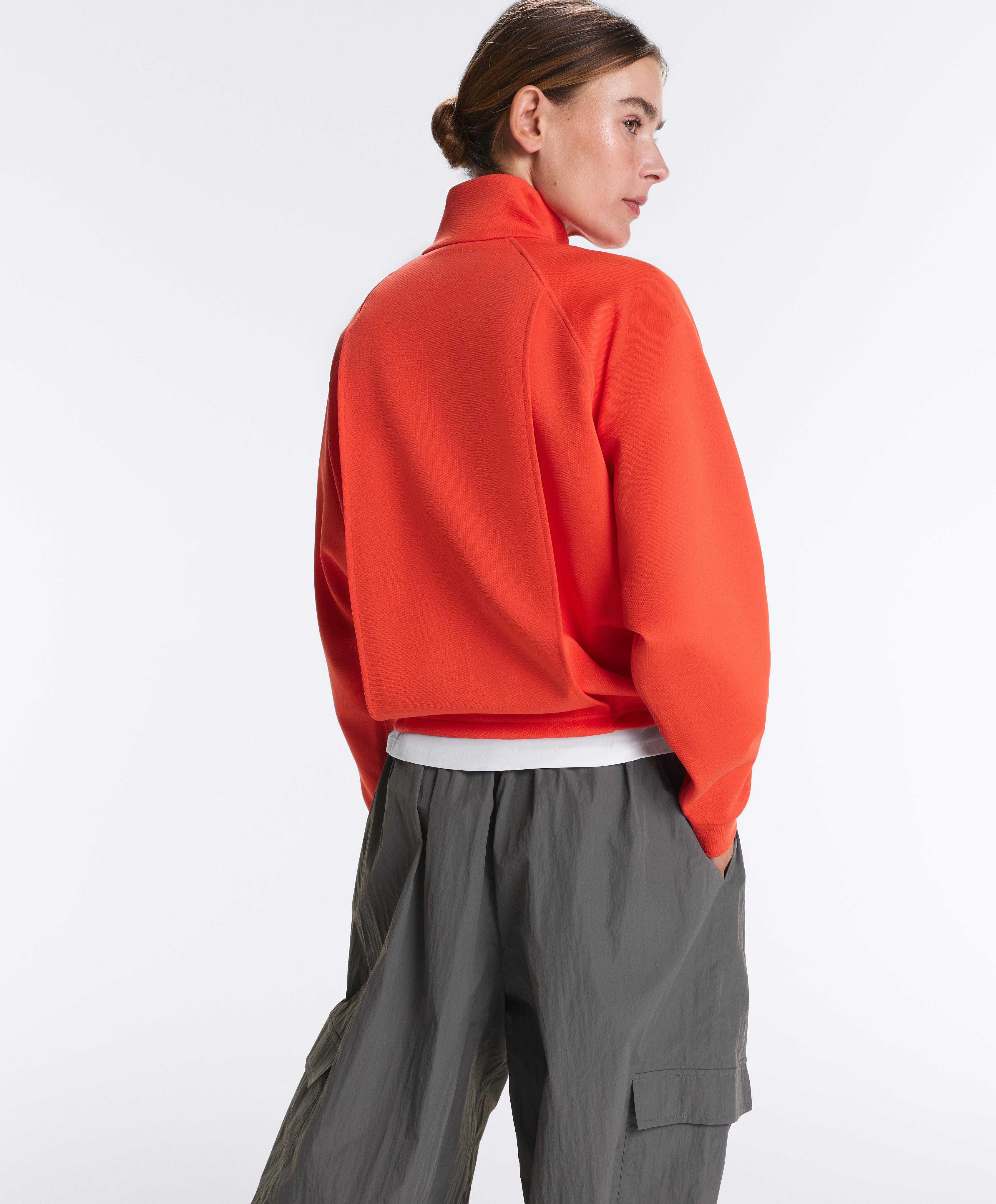 Cotton piqué pocket jacket — BRIGHT ORANGE