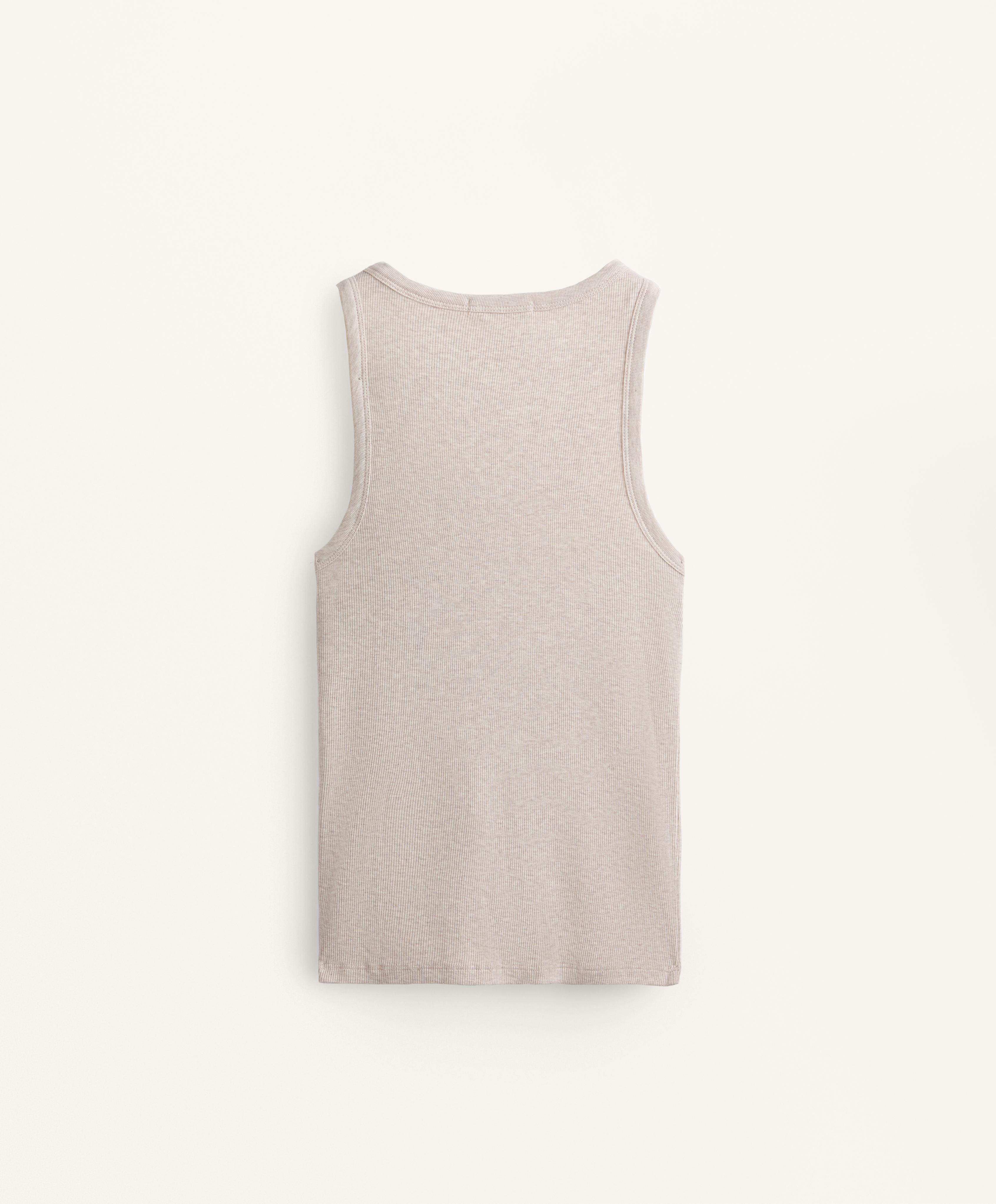 Camiseta manga sisa rib con algodón y modal