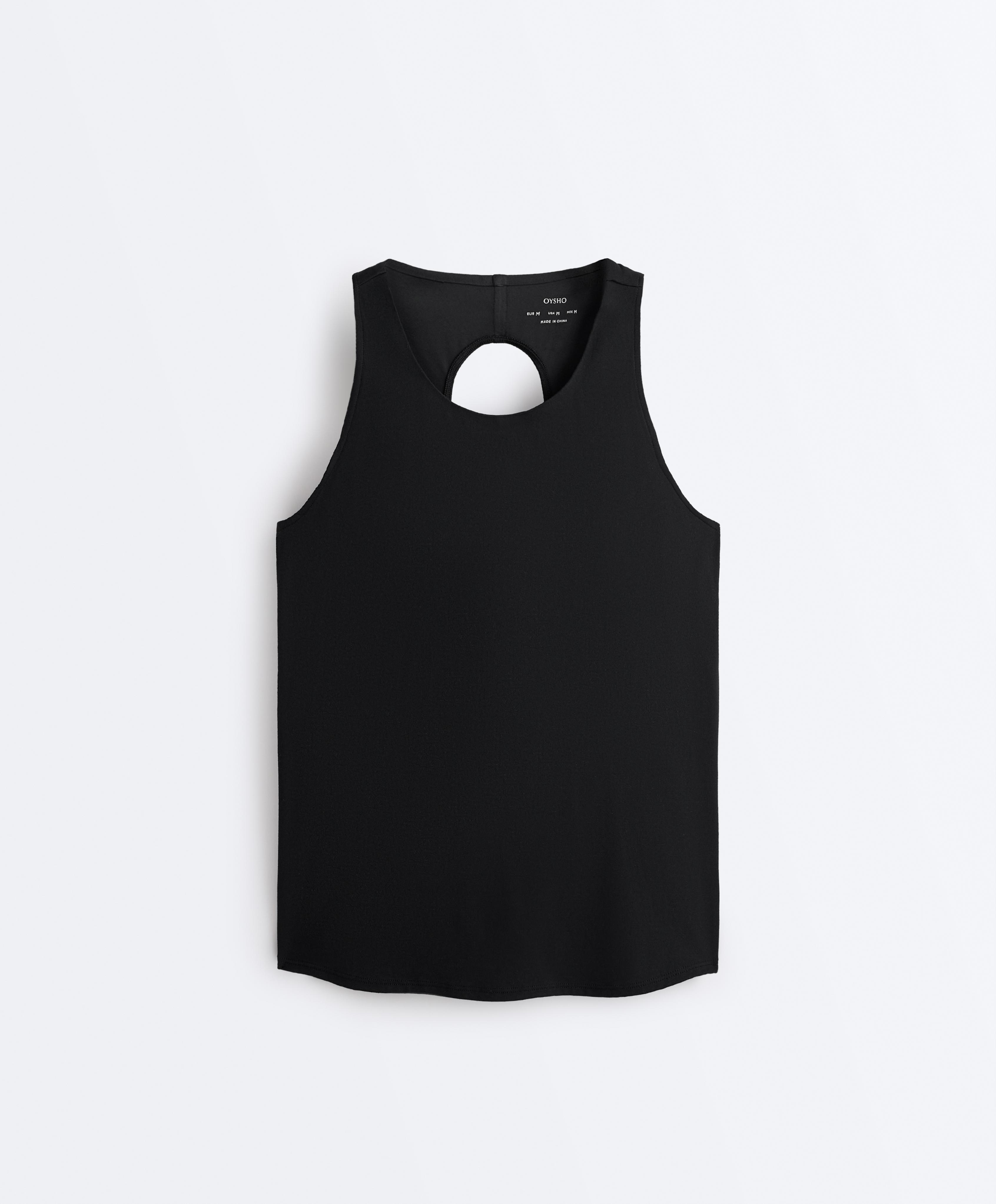 Comfortlux cross-back T-shirt — BLACK