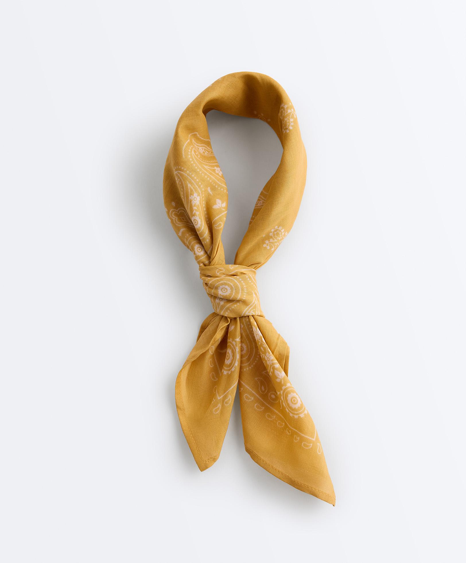 100% cotton print bandana — WASHED YELLOW