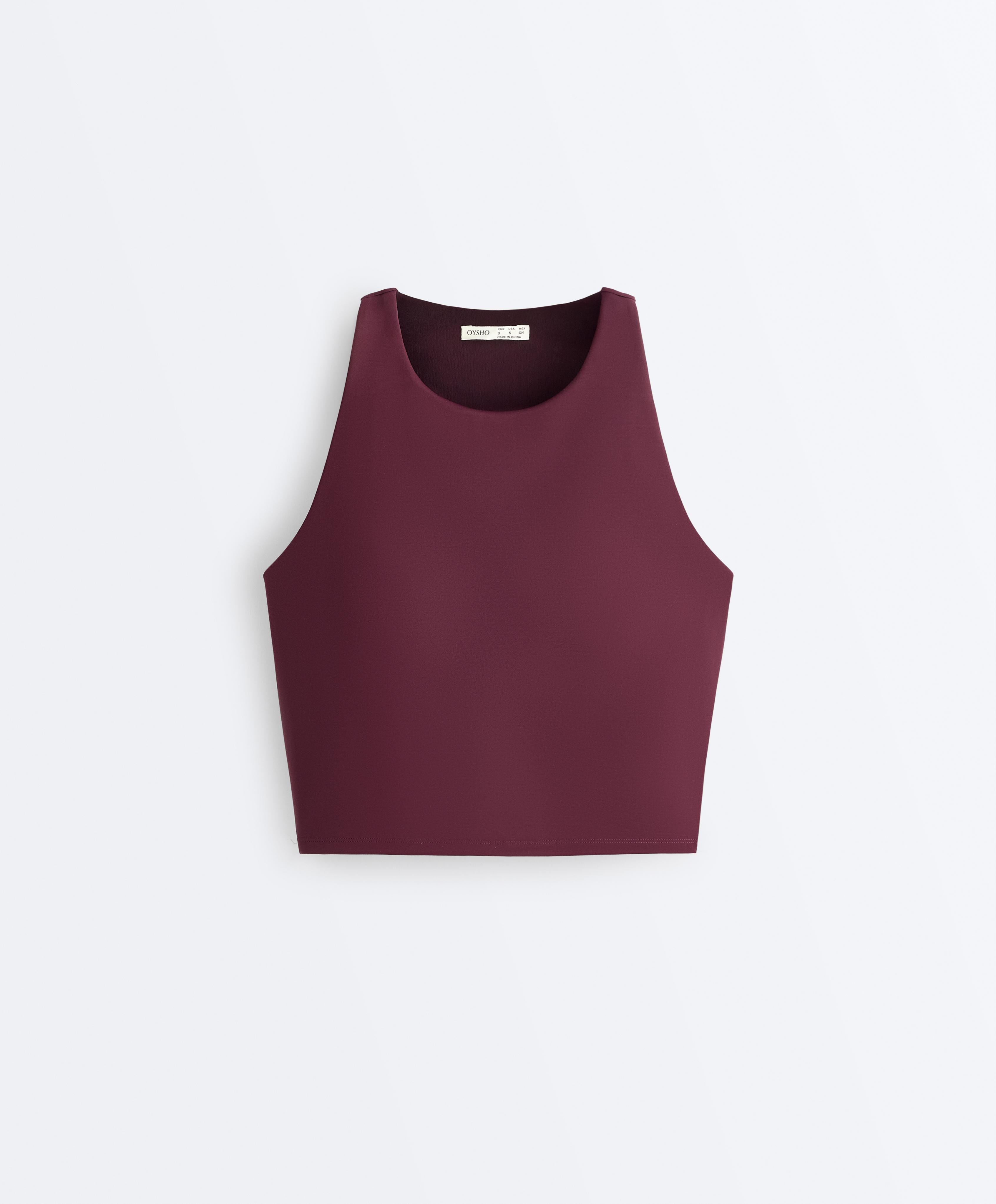 Extra Compressive Halter Tank Top — AUBERGINE