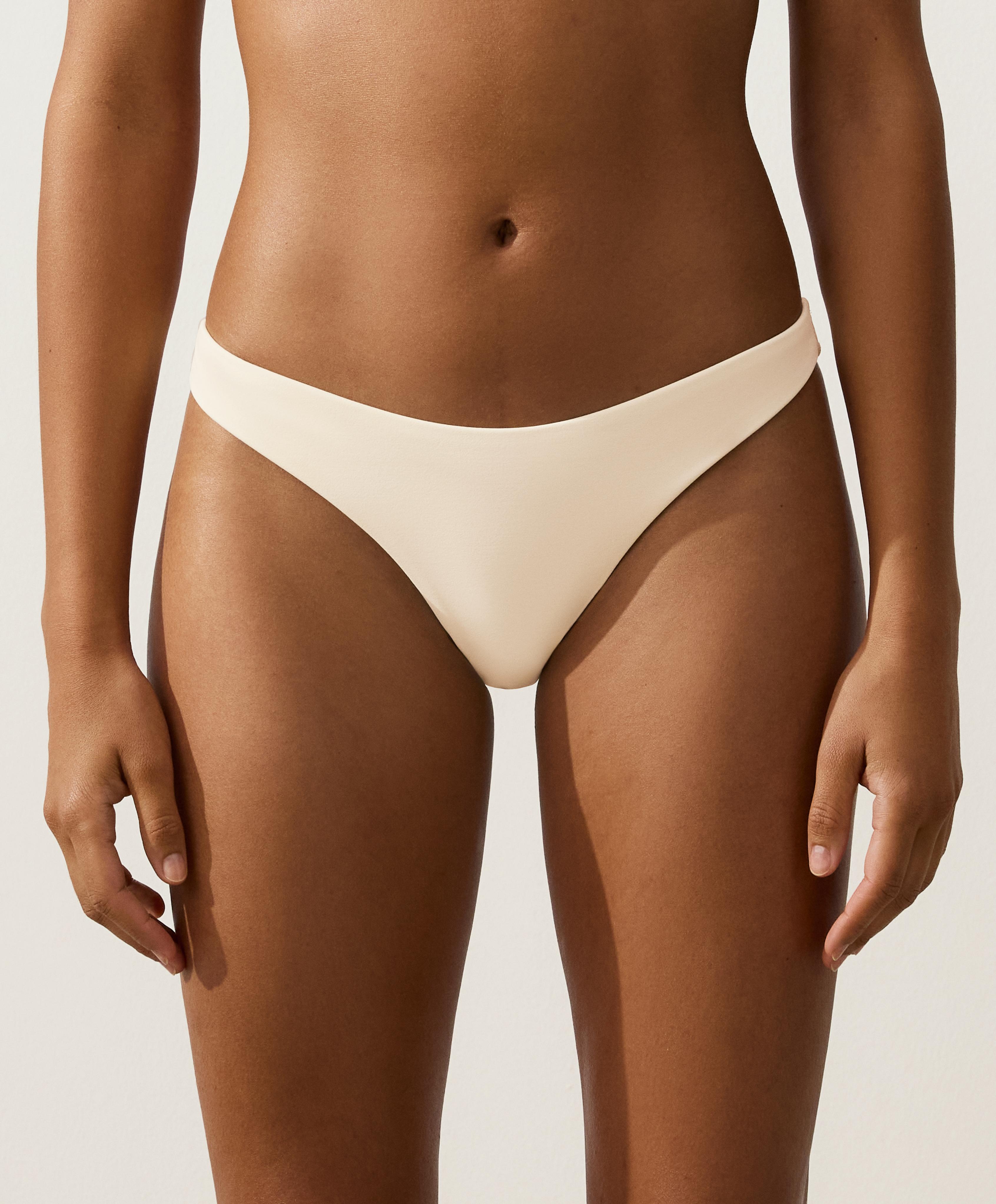 U-cut medium-coverage bikini briefs — ECRU