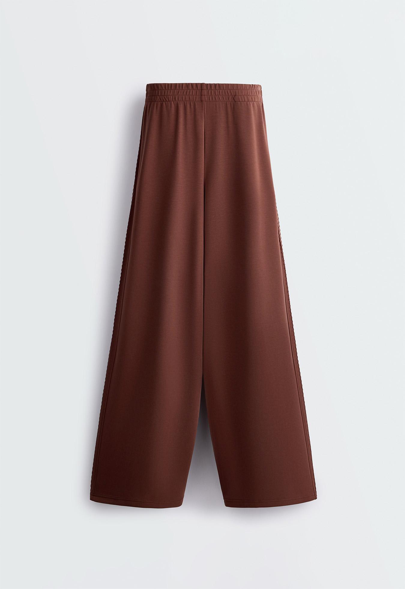 Straight-leg trousers with soft-touch modal — TERRACOTTA