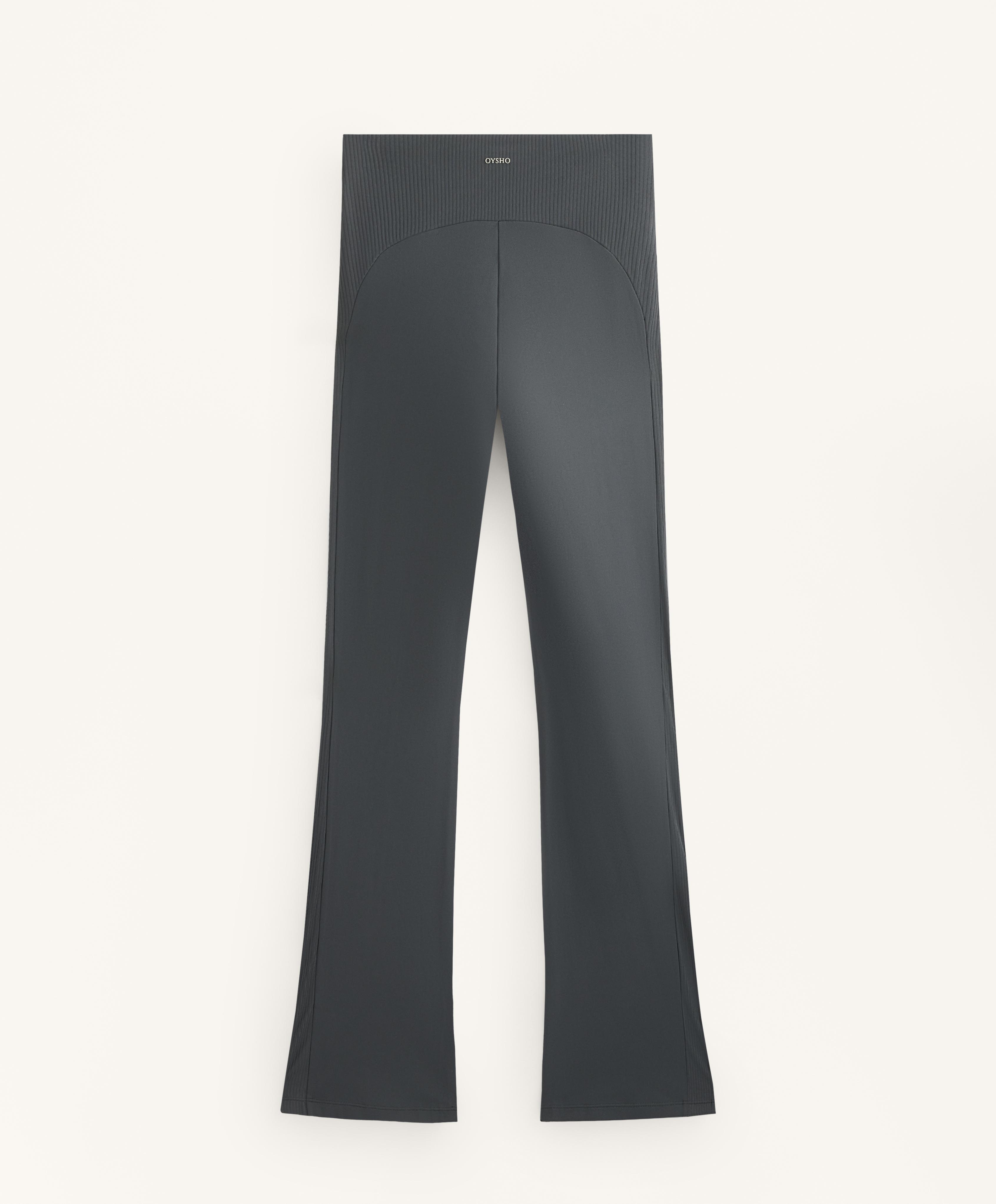 High-rise Comfortlux rib flare trousers