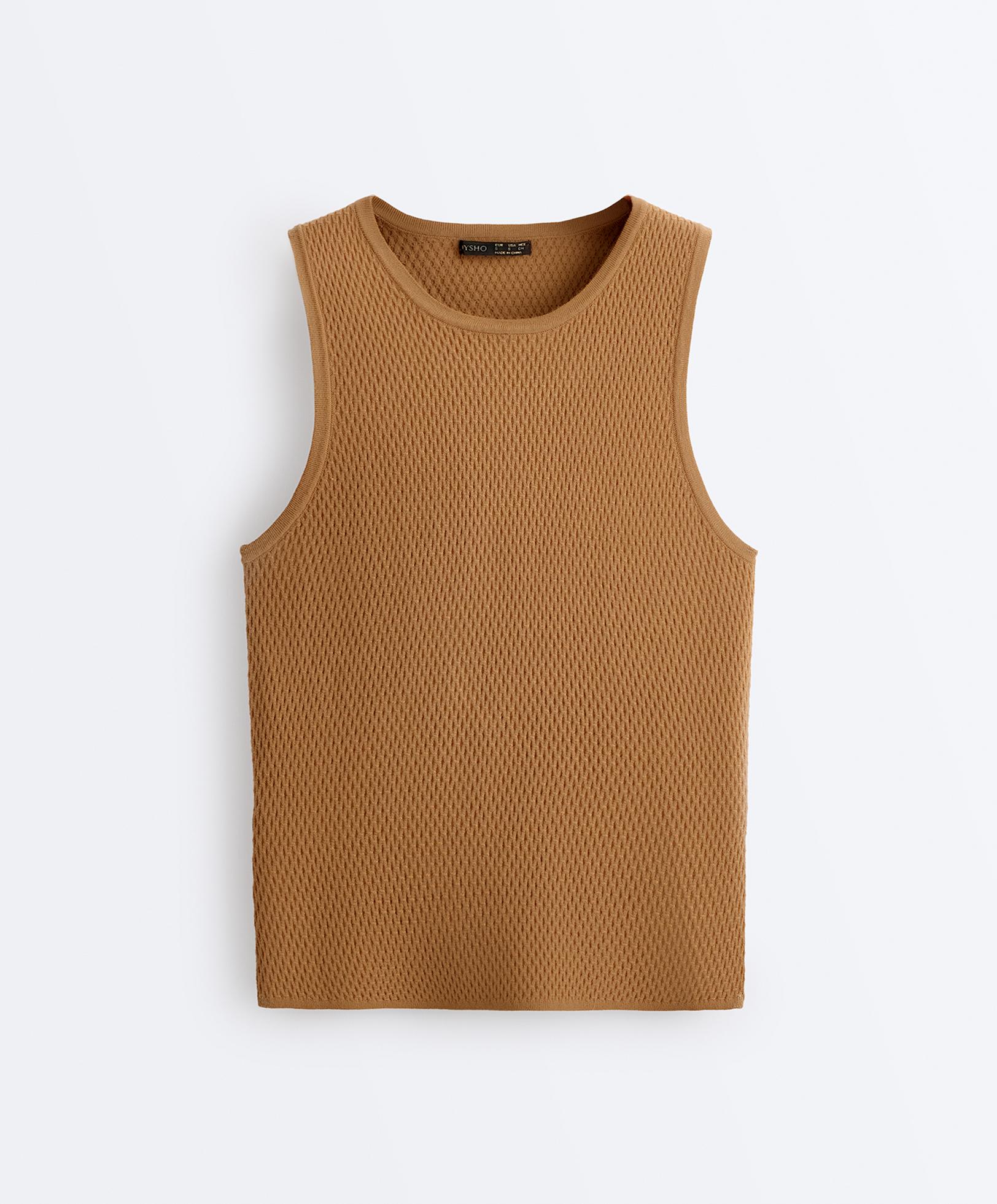Sleeveless knit top — COPPER