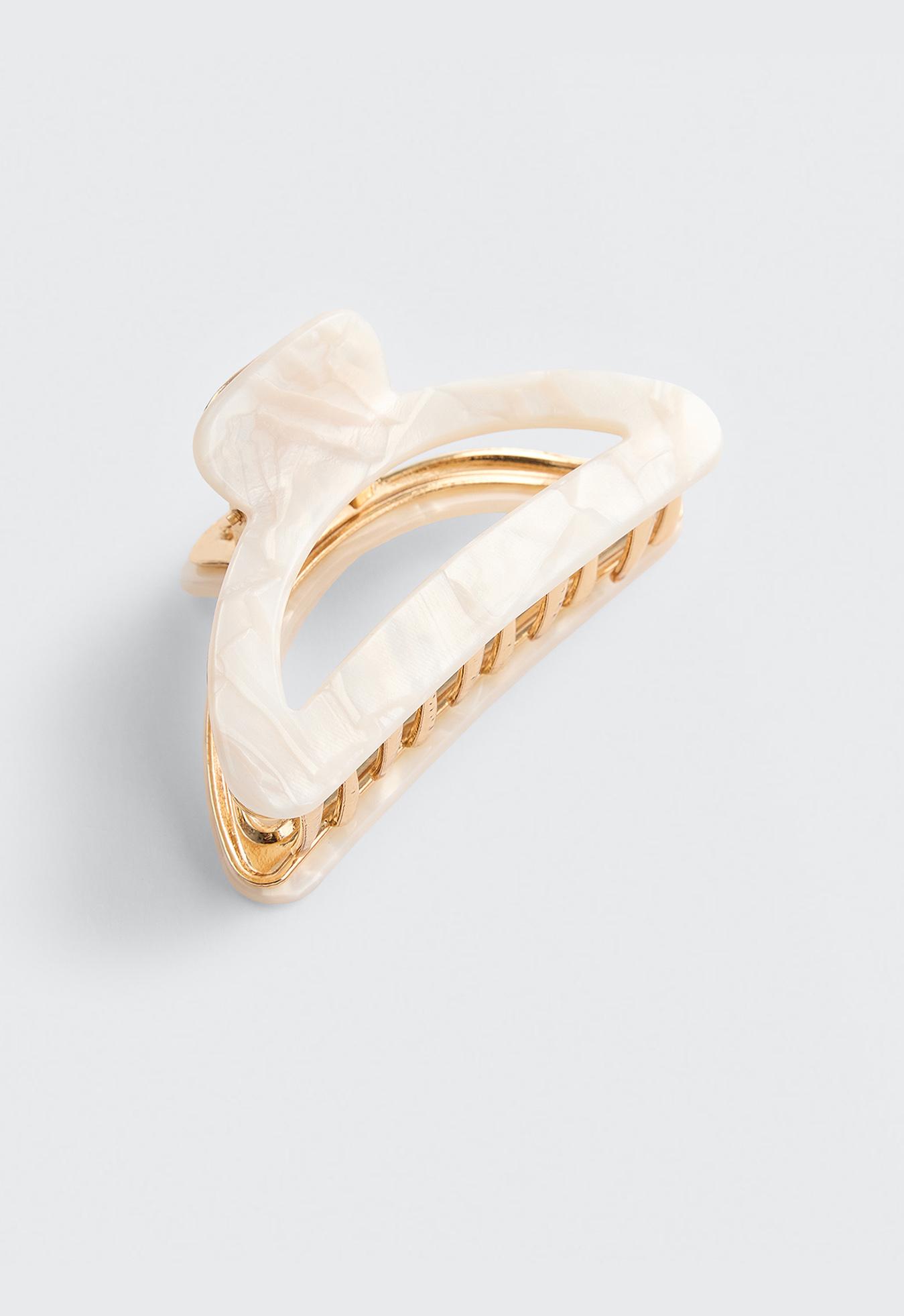 Large metallic acetate hair clip — QUARTZ