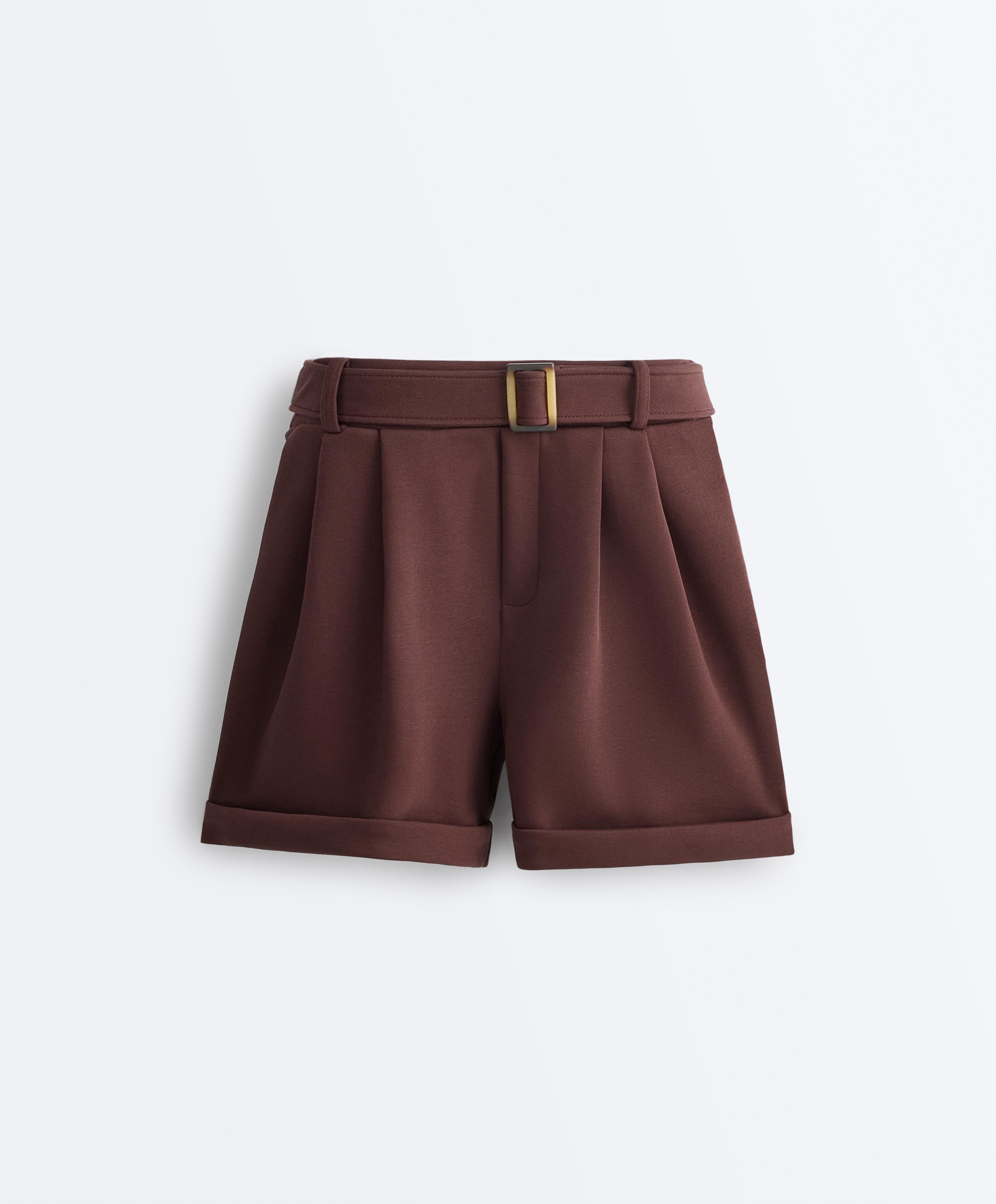 Shorts con cintura in cotone piqué Shorts con cintura in cotone piqué