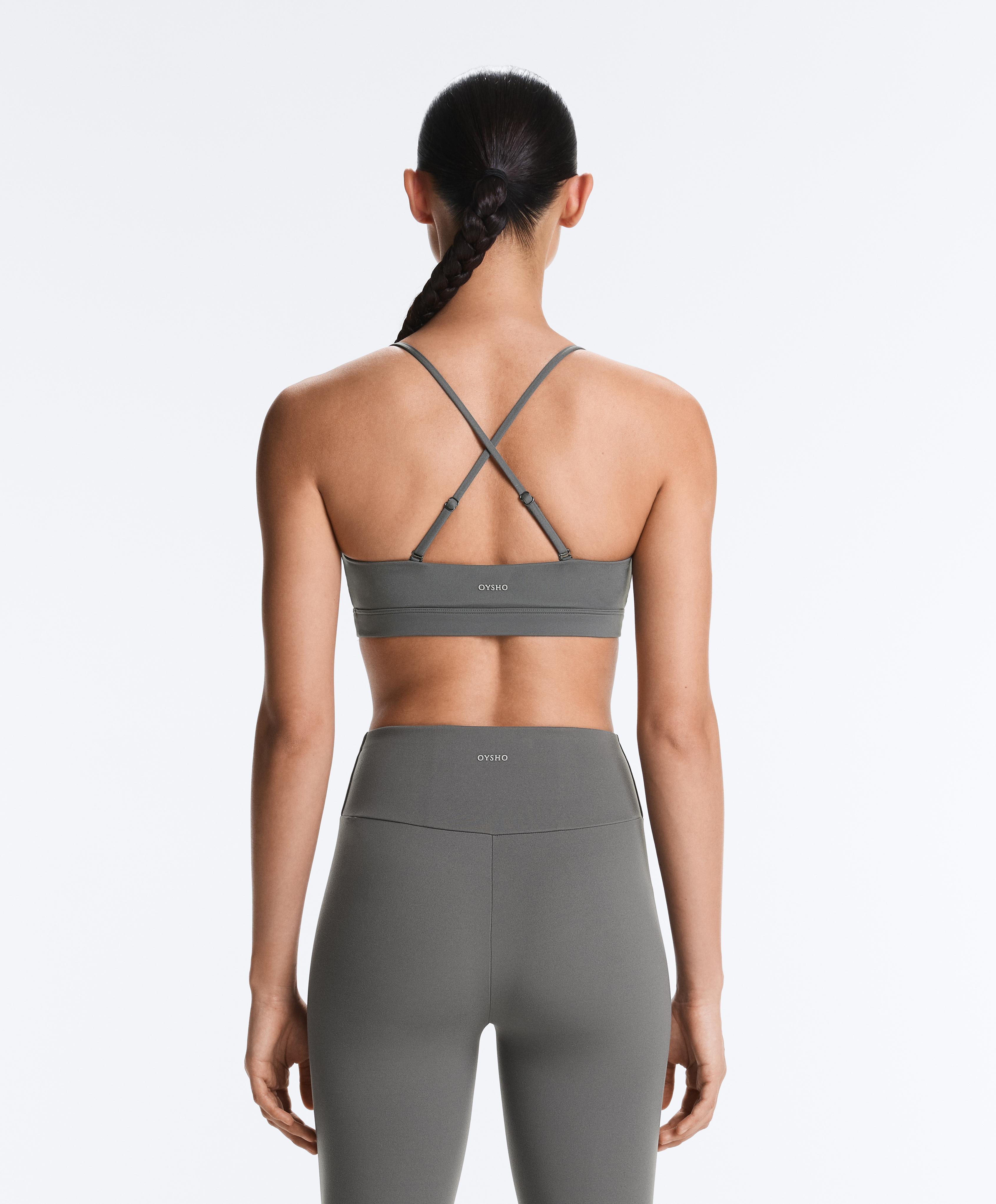 Low-support Comfortlux sports bra with straps — MID GREY