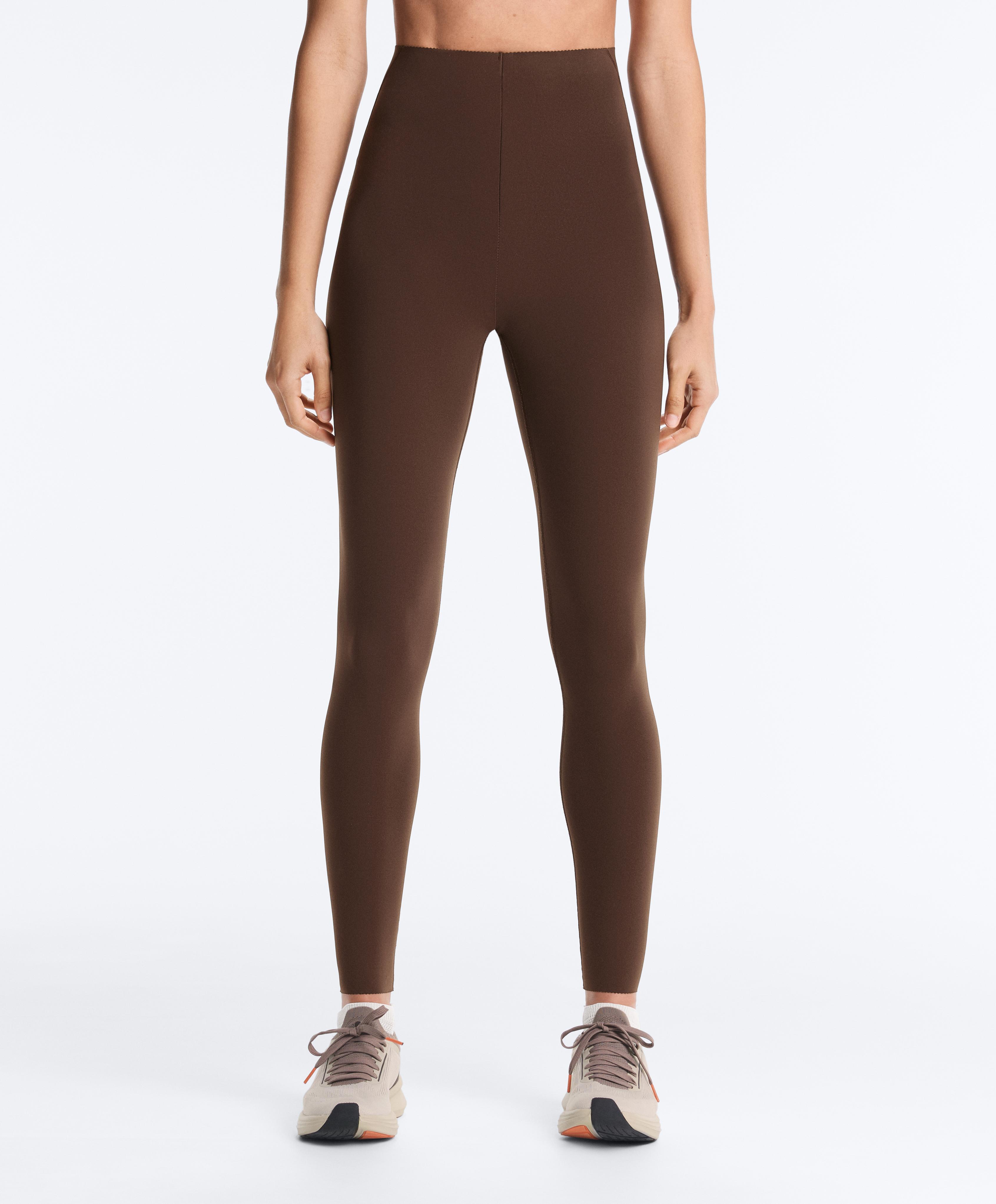 High-rise Compressive core-control ankle-length leggings