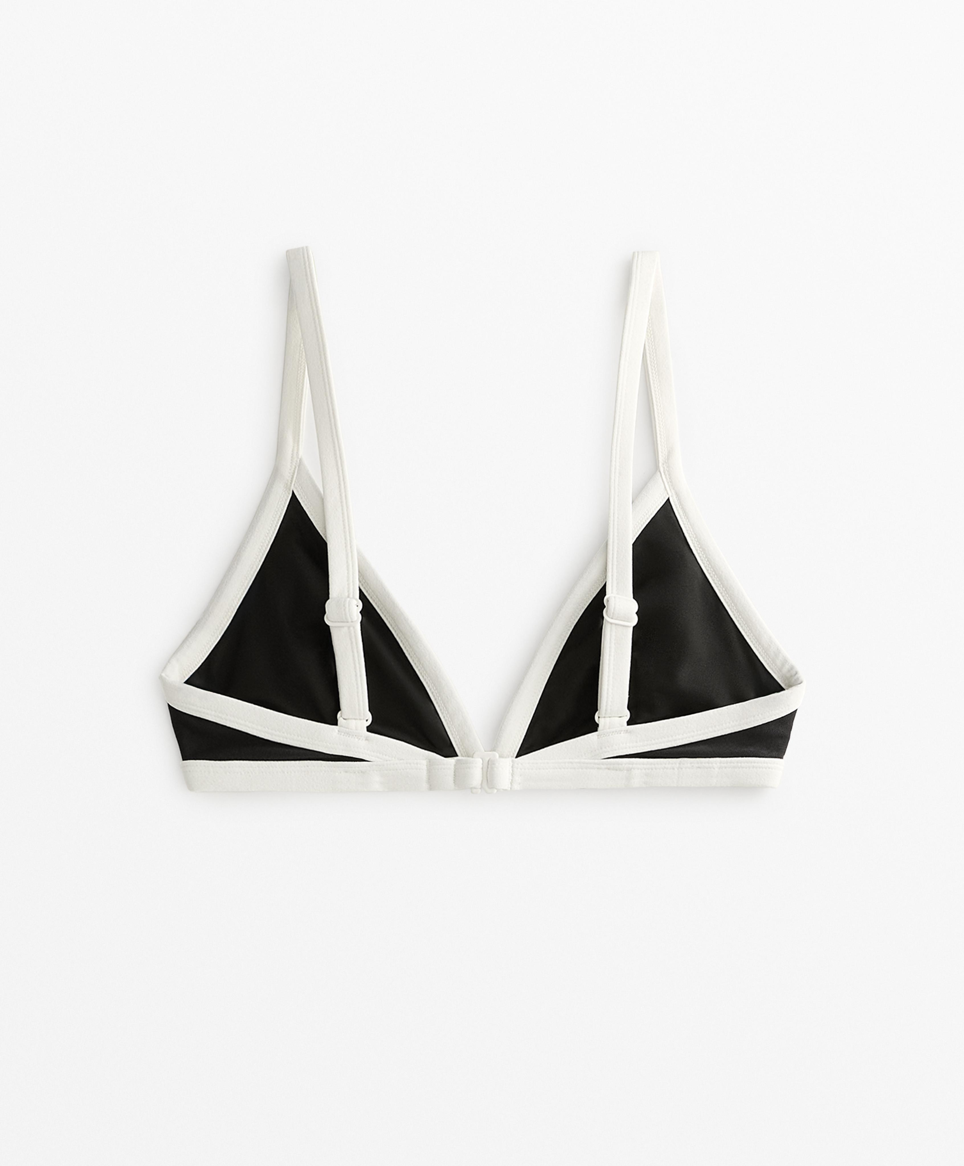 Contrast trim triangle bikini top