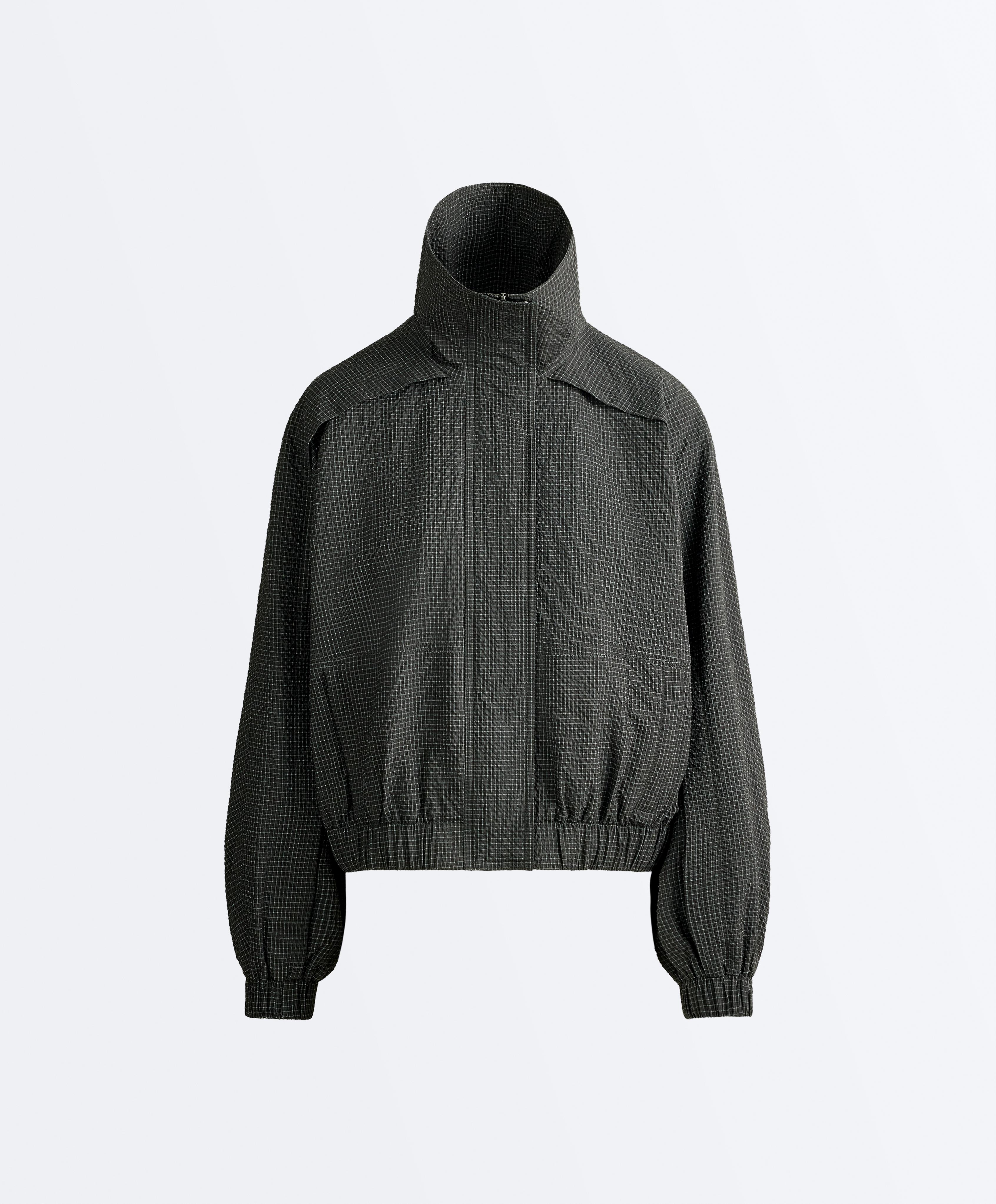 Water-repellent checked nylon track jacket - Sale