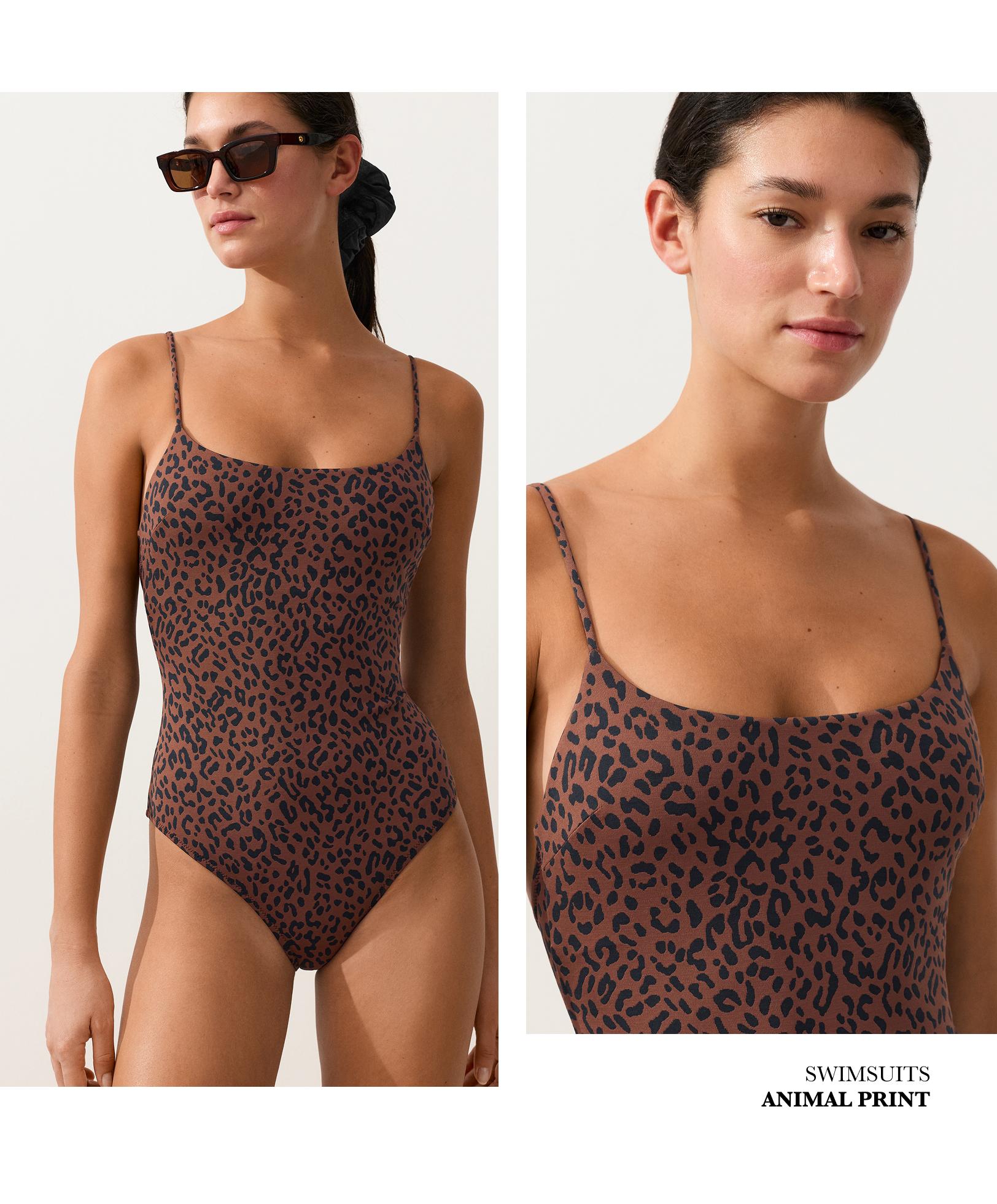 Leopard print swimsuit — BROWN