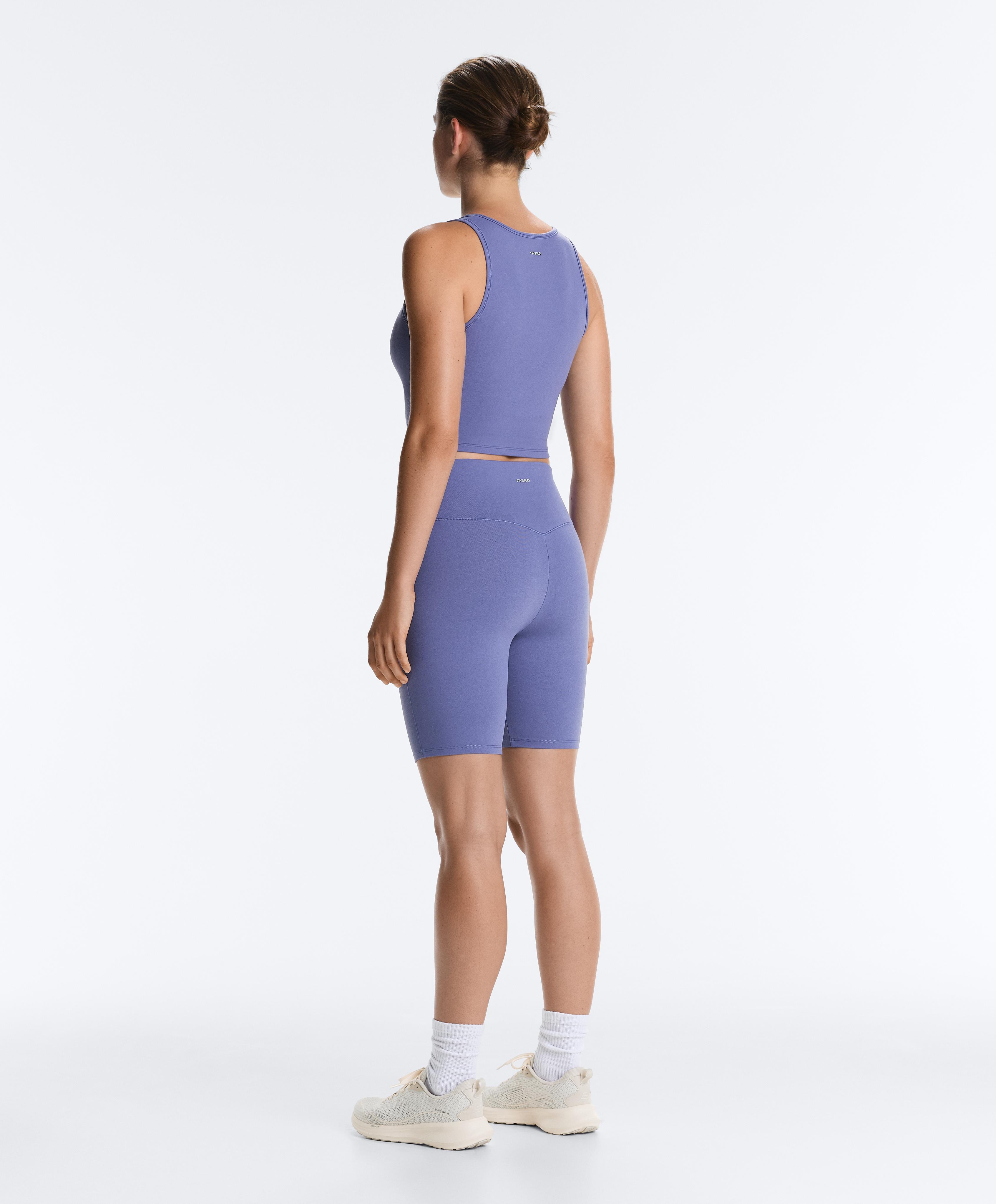 Evermove square-neck tank top — BLUEBERRY