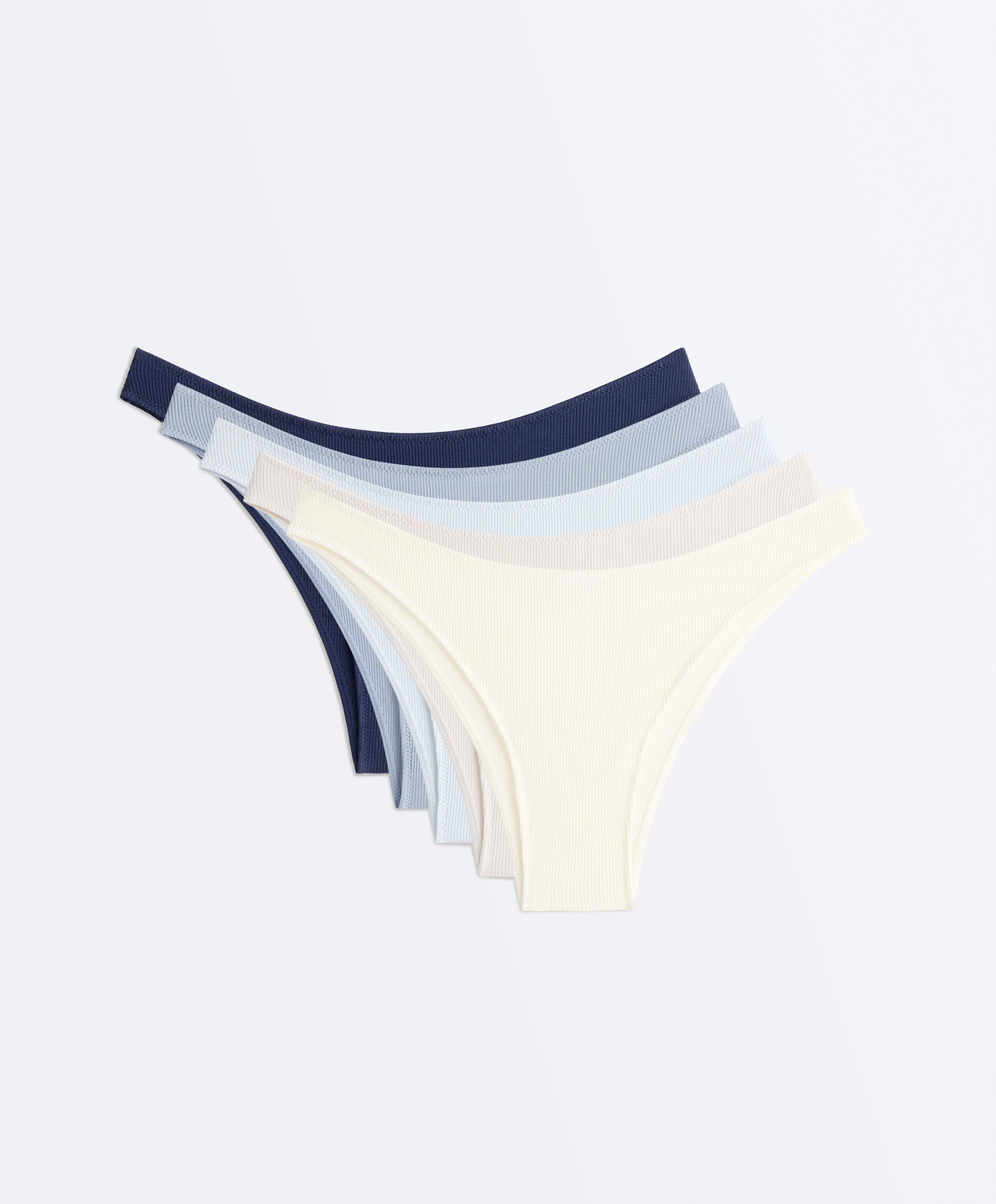 5 cotton rib U-cut Brazilian briefs
