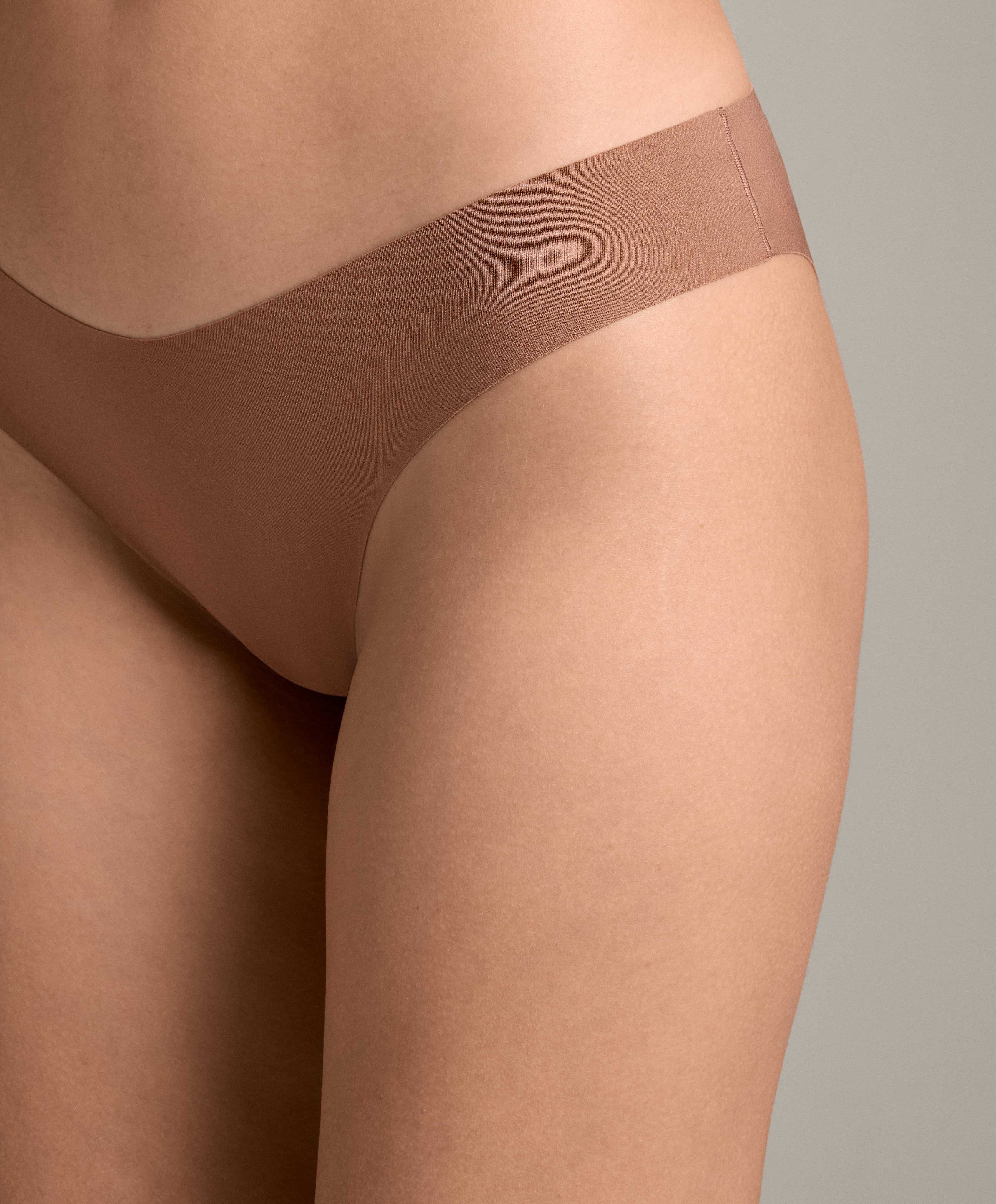 5 invisible polyamide blend classic V-cut briefs — BEIGE