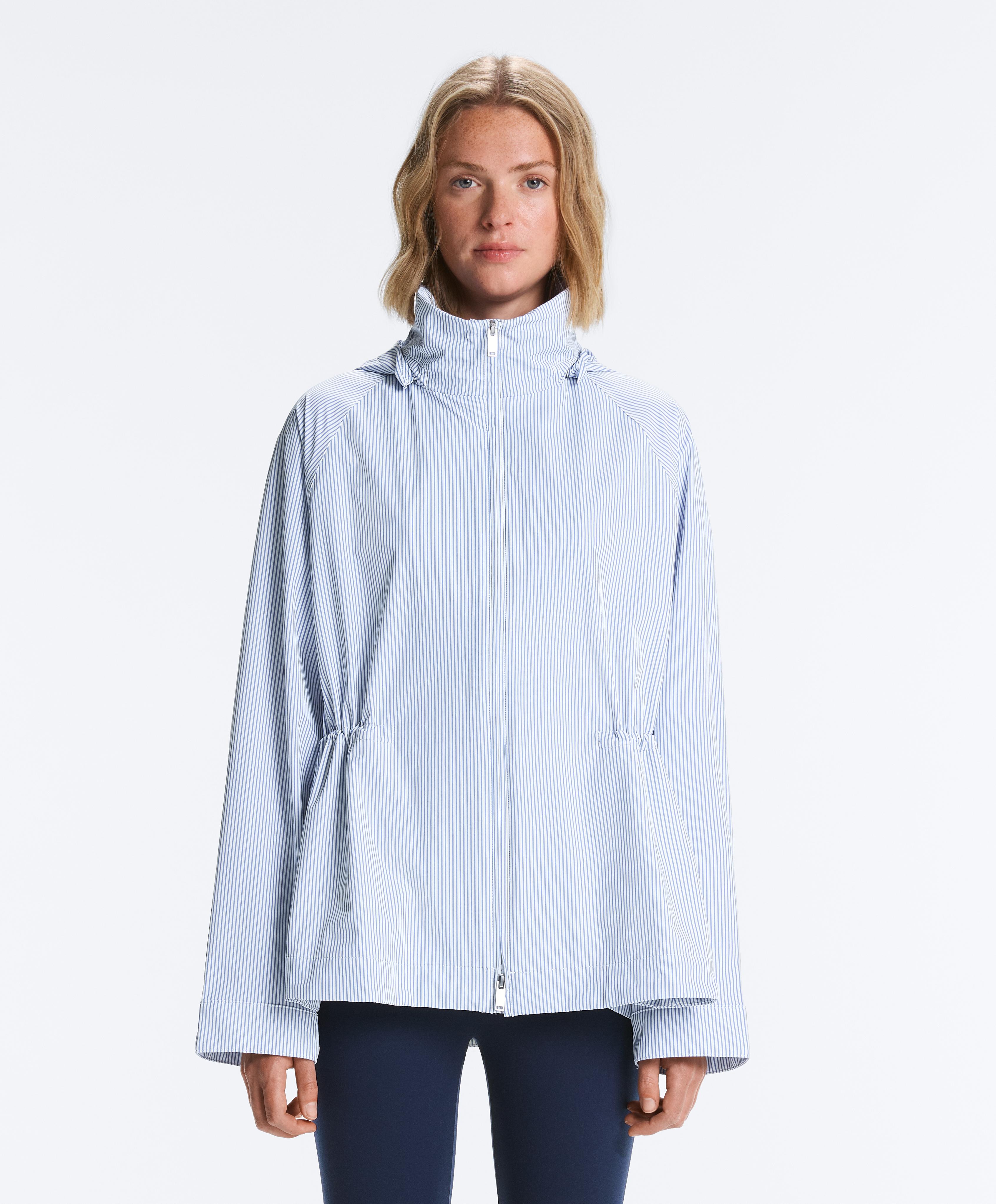 Extra lightweight 10k waterproof striped jacket — PALE BLUE