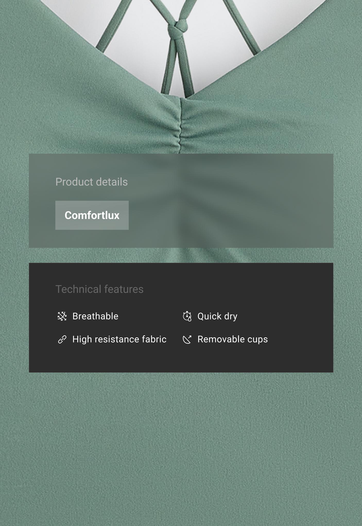 Comfortlux crossover strap tank top — GREEN