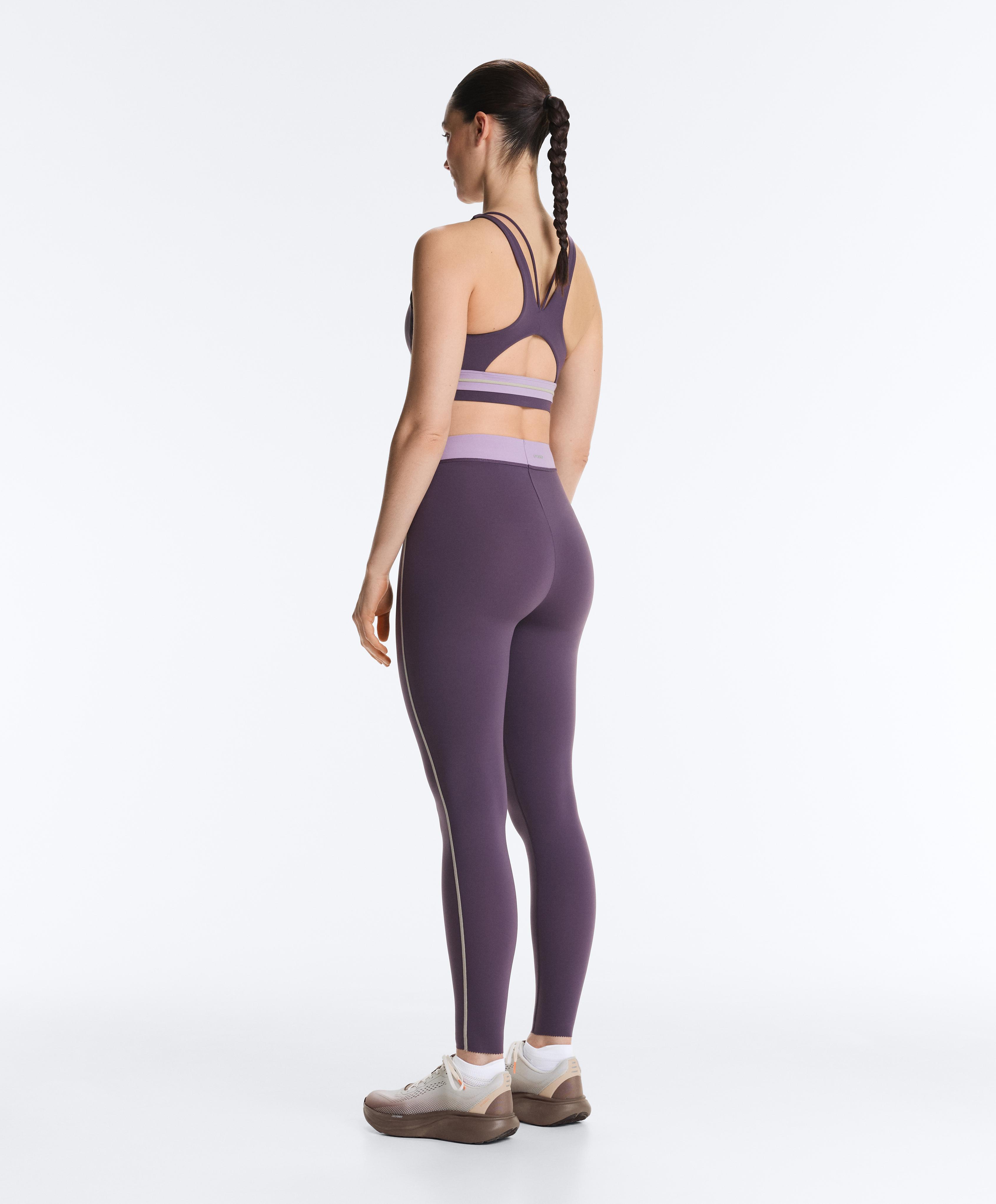 Compressive high rise 65cm ankle-length leggings — WASHED PURPLE