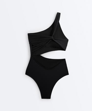 Asymmetric strap trikini — BLACK 10