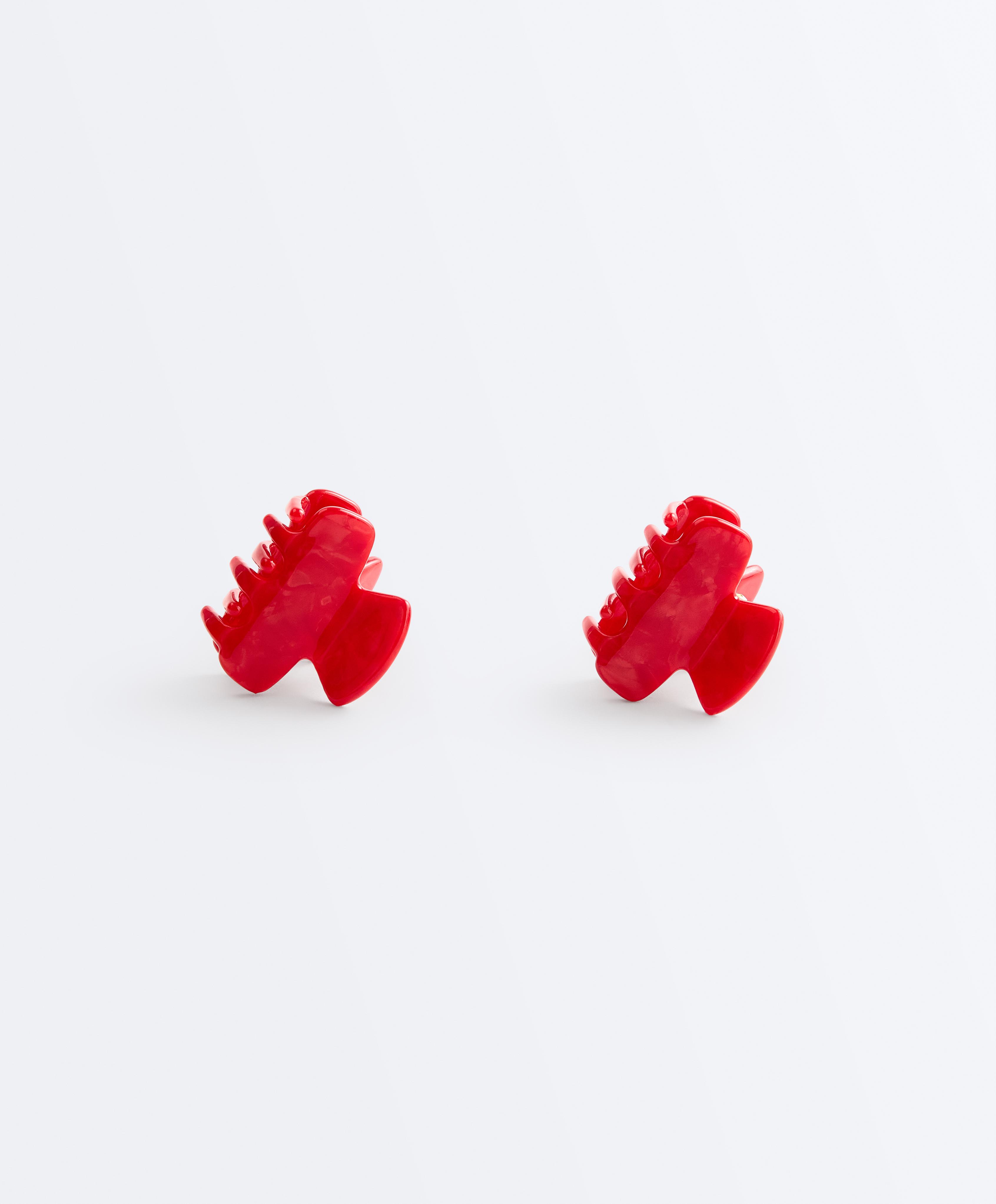 2 mini hair clips — RED
