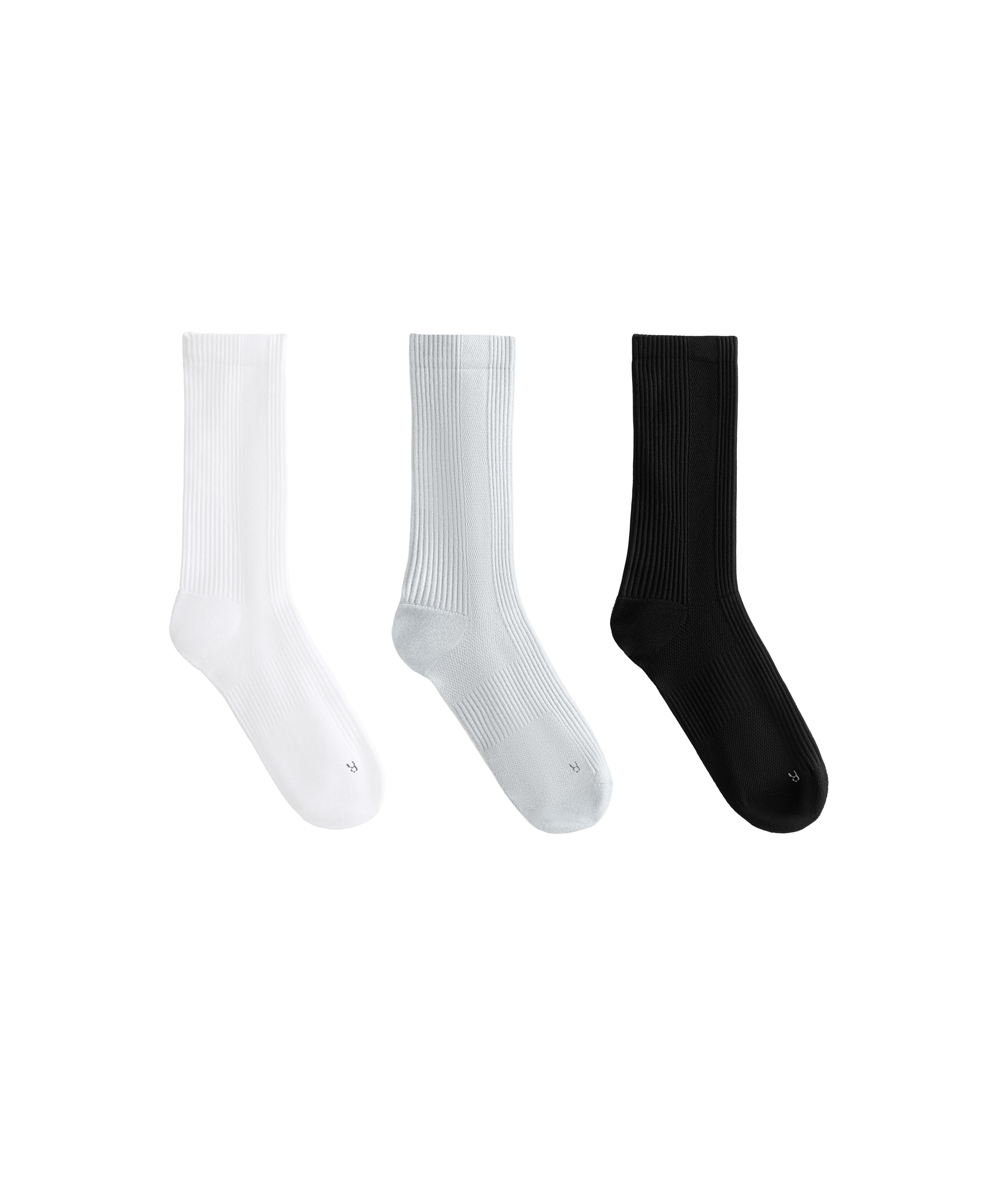 3 pairs of Classic polyamide blend sports socks — MID-GREY MELANGE