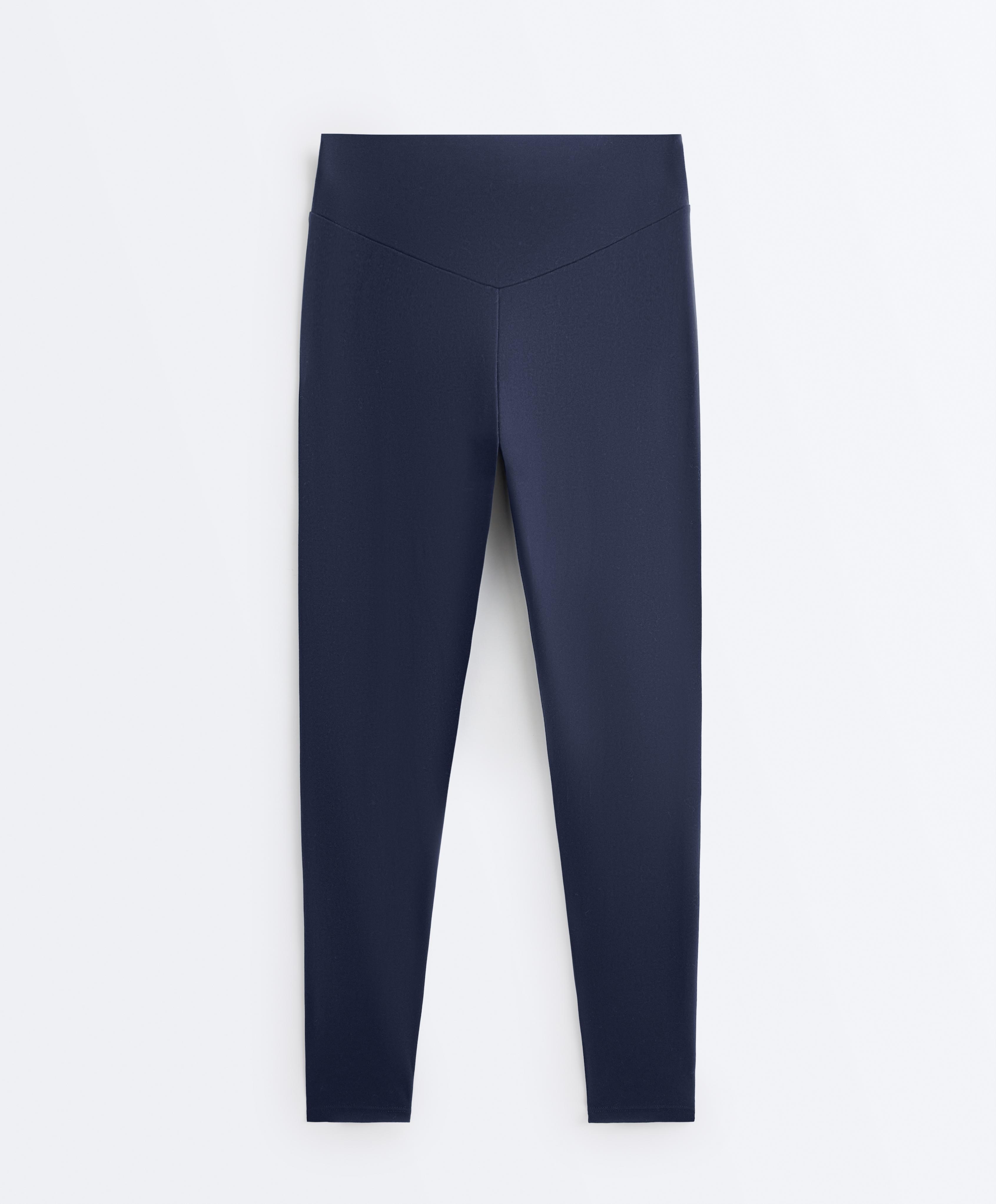 Comfortlux high-waisted ankle-length leggings — NAVY BLUE