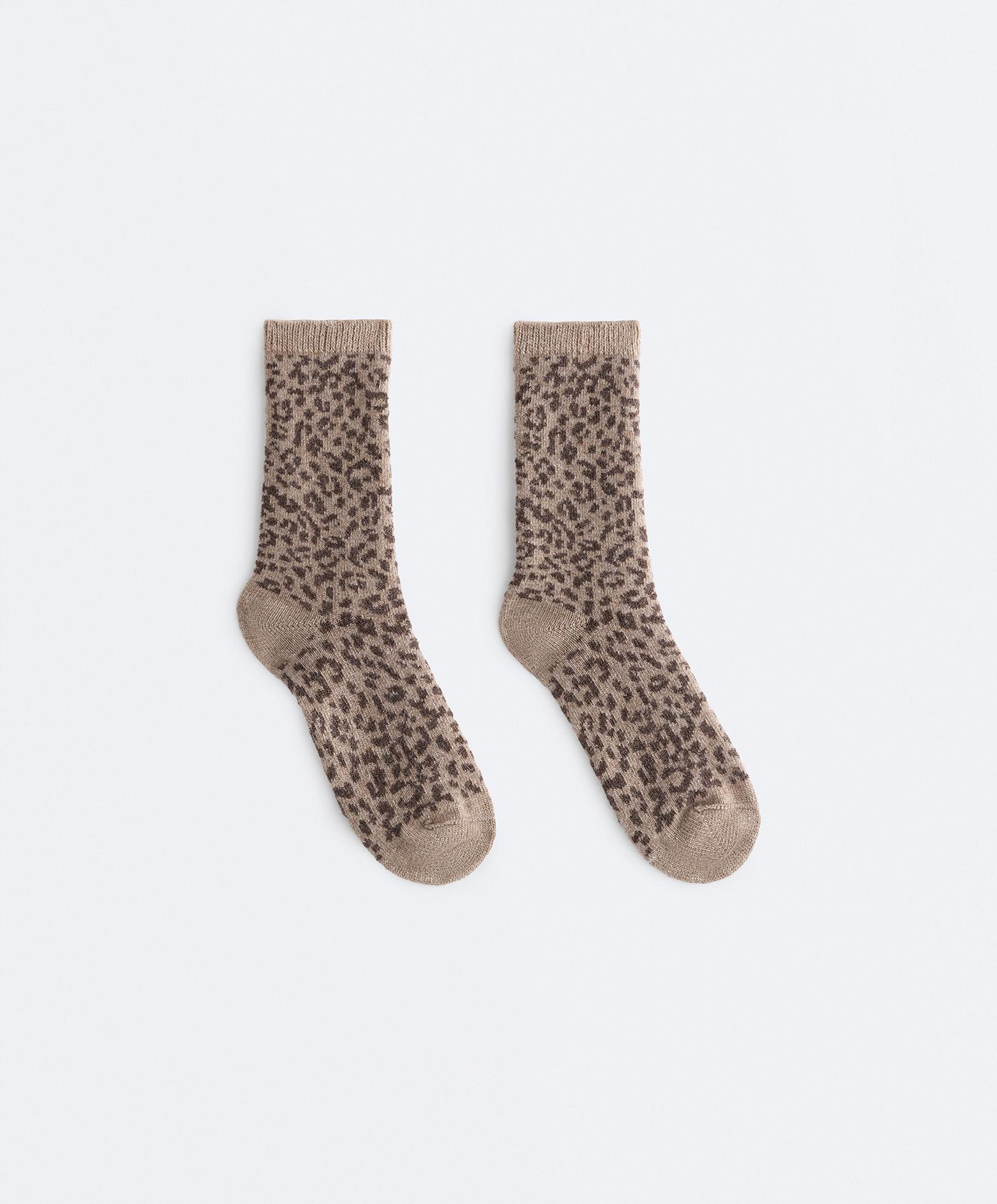 Classic socks in 19% cashmere 12% wool — TAN MELANGE