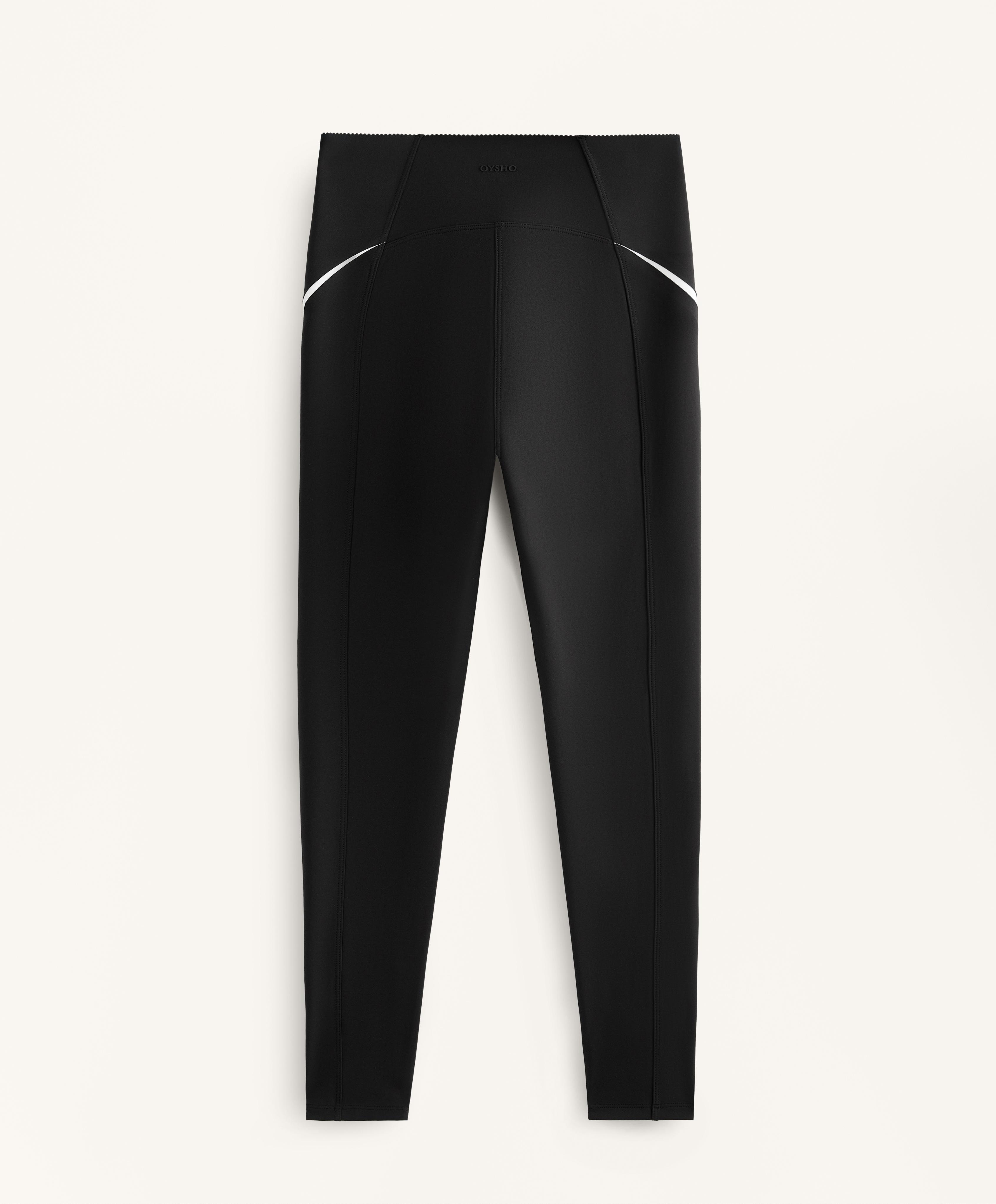 Compressive high rise ankle-length leggings with side stripes 65cm