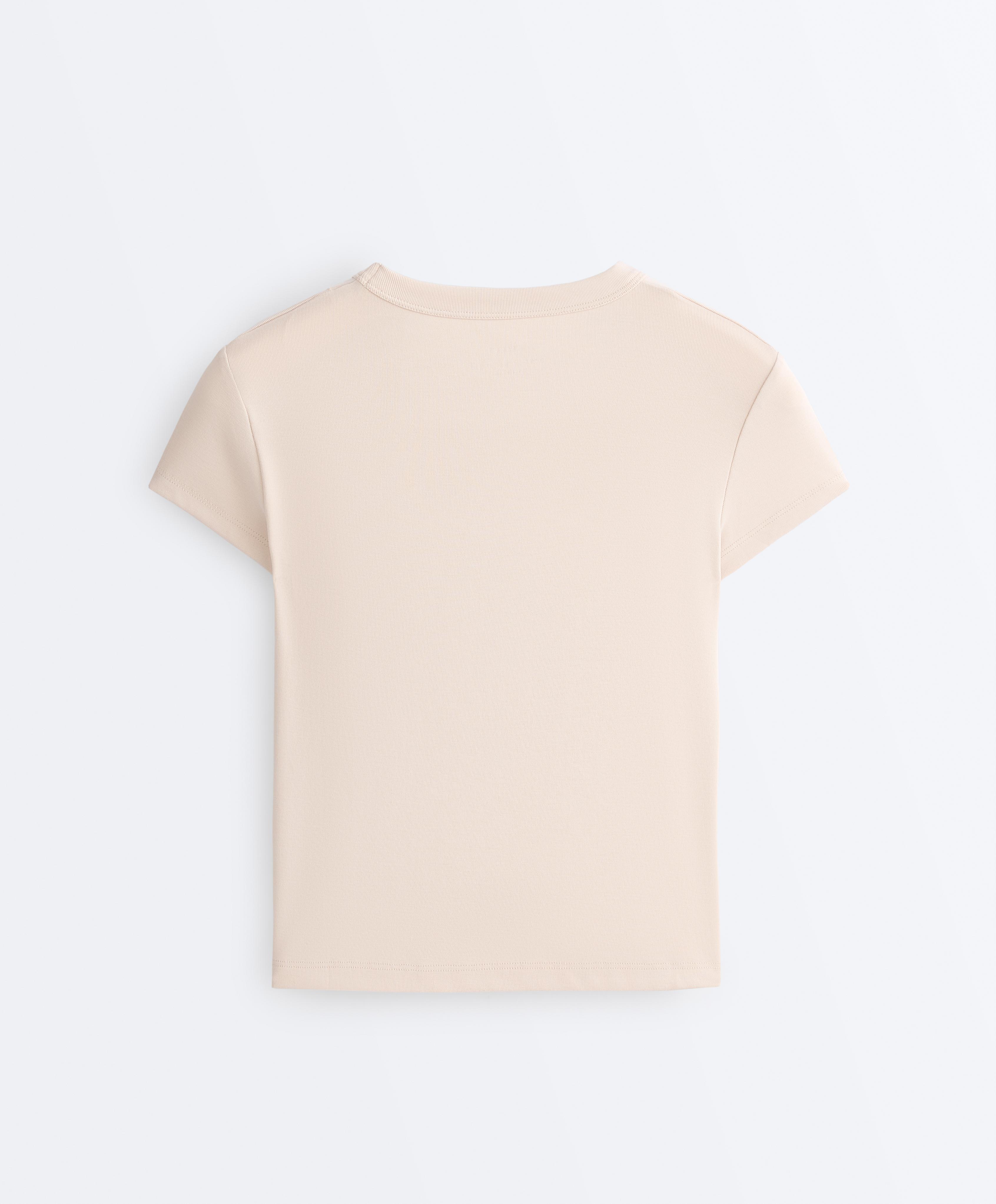 Fitted modal rib short-sleeve T-shirt — SANDY